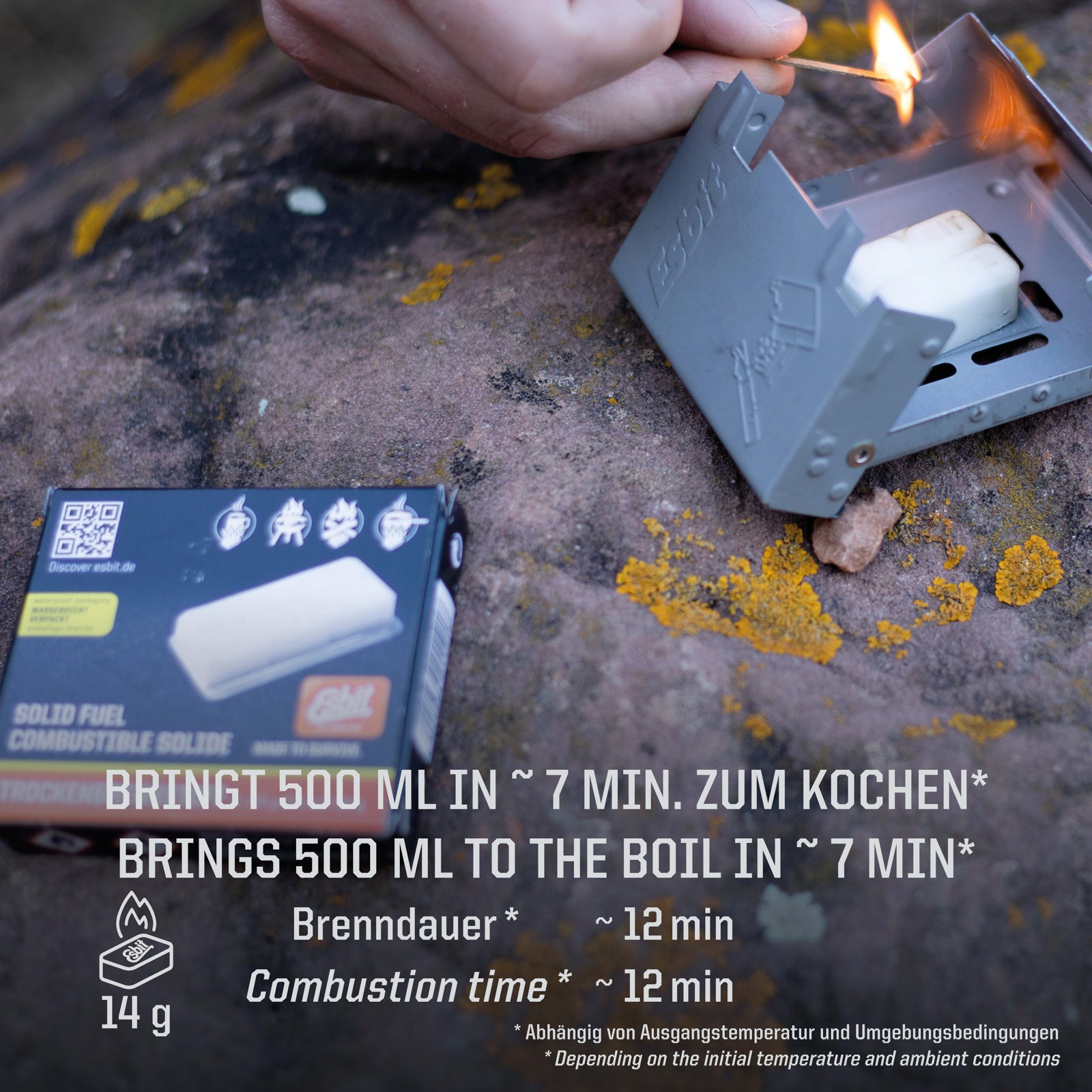 ESBIT Solid Fuel Pocket Stove Outdoor Camping Stove Small Light 6x14g