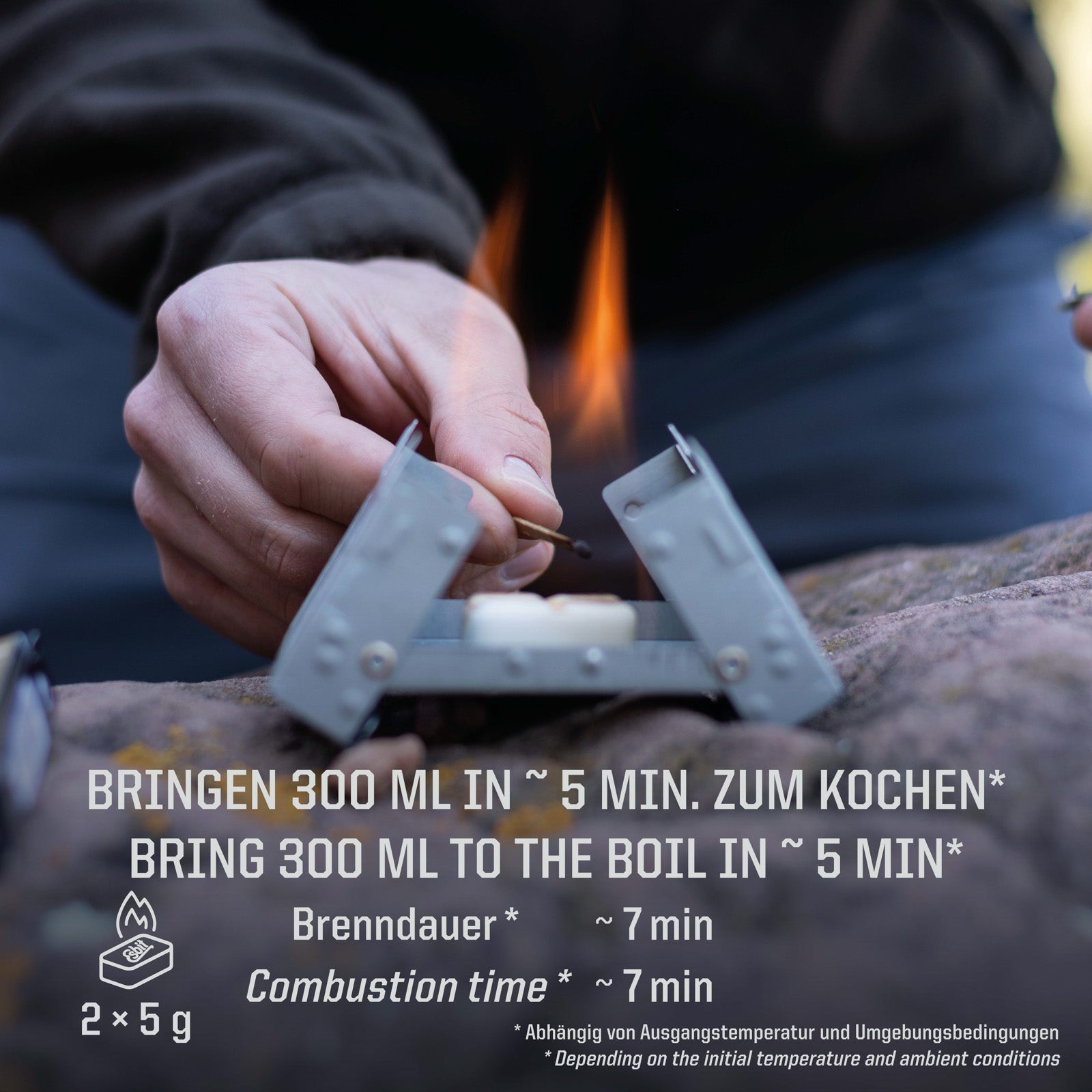 ESBIT Solid Fuel Pocket Stove Outdoor Camping Stove Small Light 16x5g