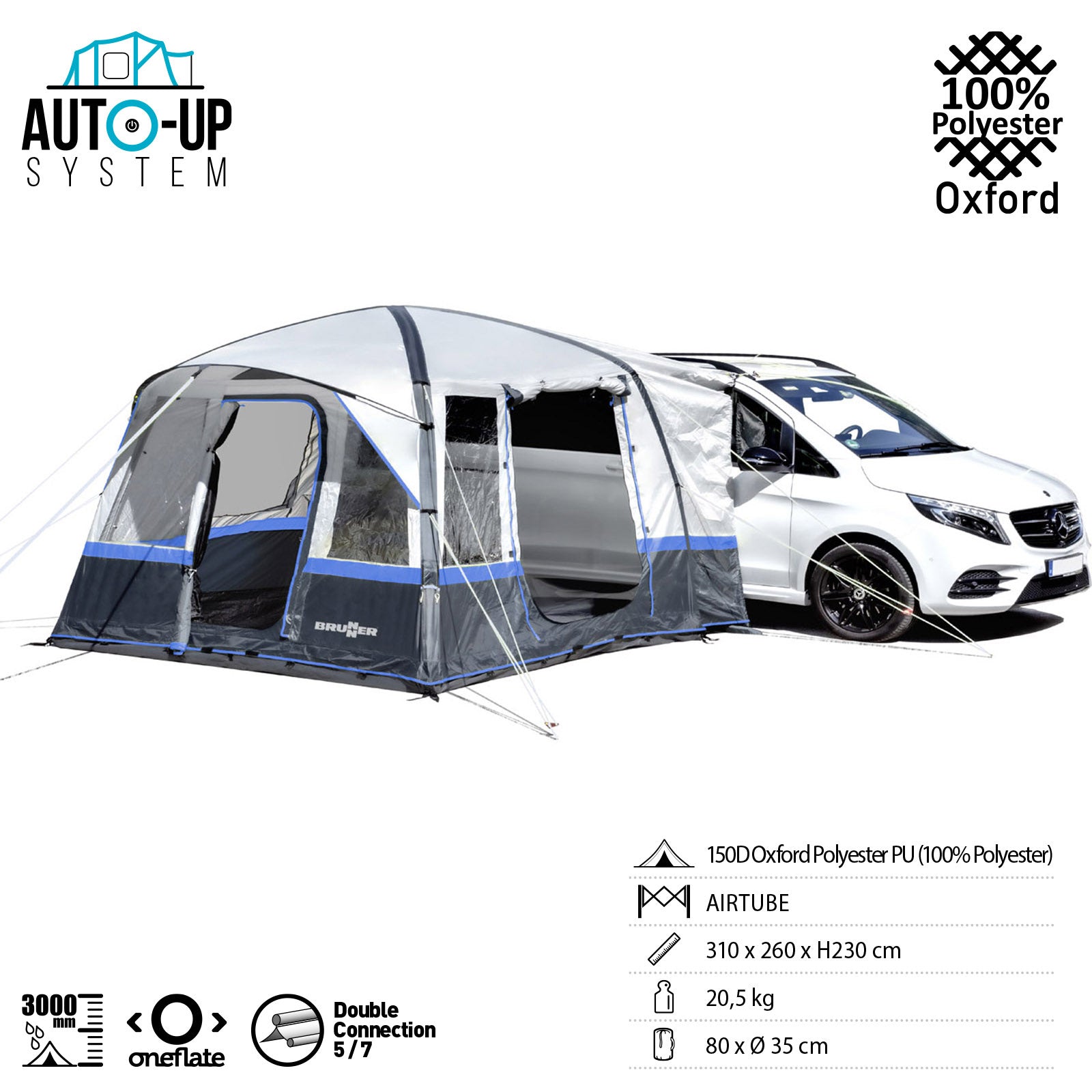 Brunner Bus Vorzelt Trouper Auto Up Camping Van Zelt Caravan Luftzelt Aufblasbar