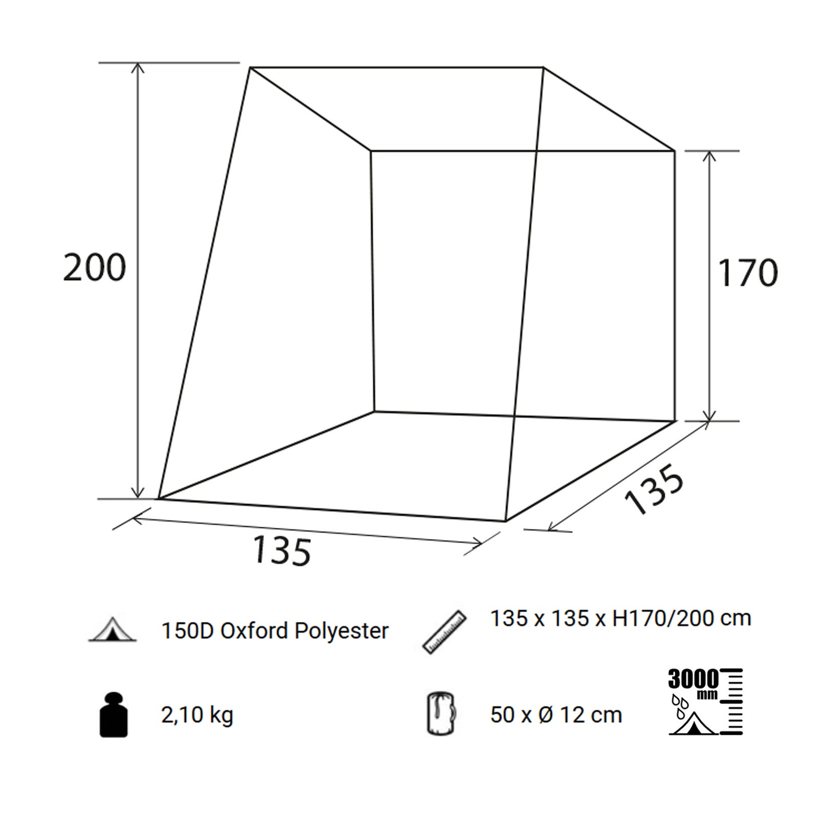 BRUNNER Heckzelt Pilote Caddy Mini Camper Bus Vor Zelt SUV Heck Klappe Camping