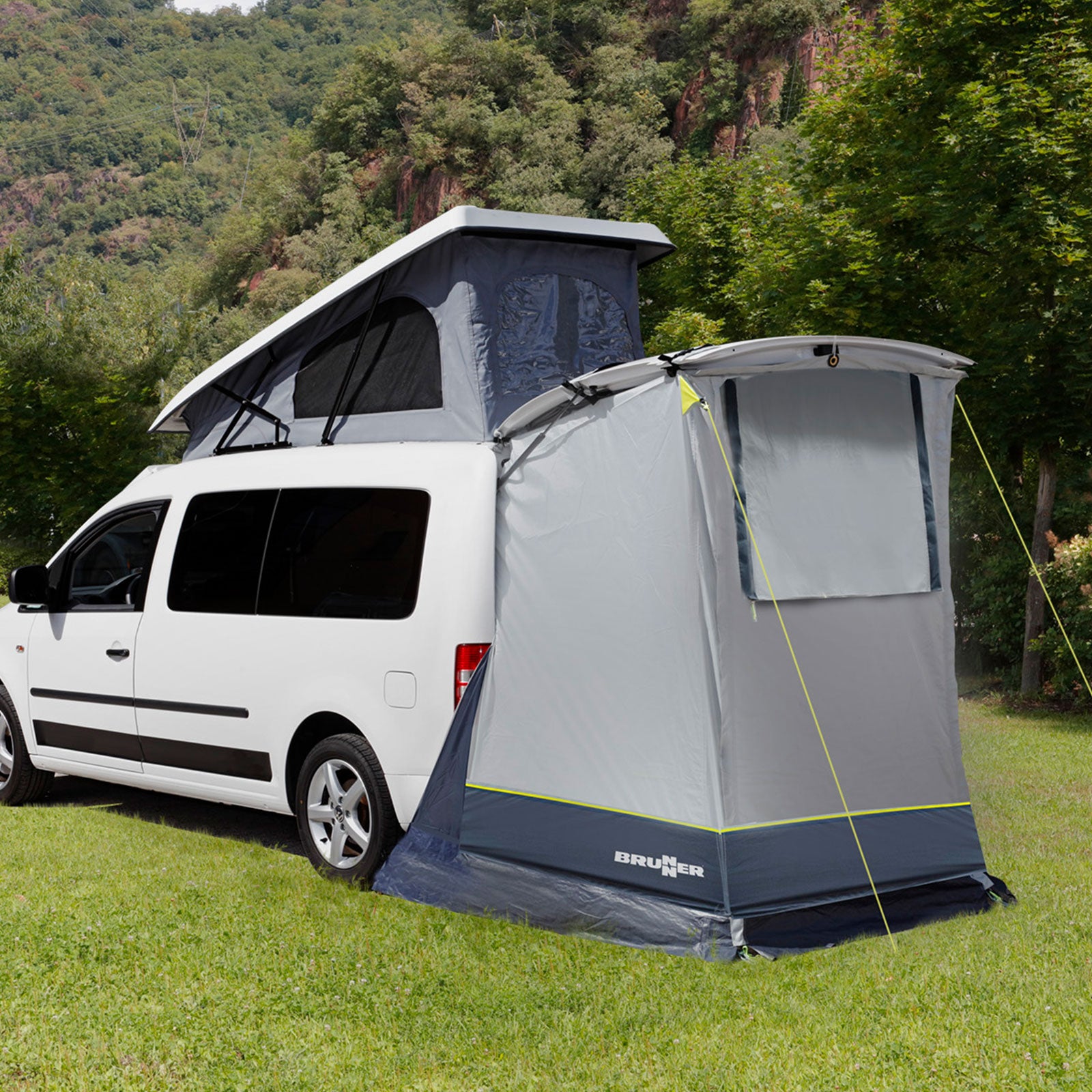 BRUNNER Heckzelt Pilote Caddy Mini Camper Bus Vor Zelt SUV Heck Klappe Camping