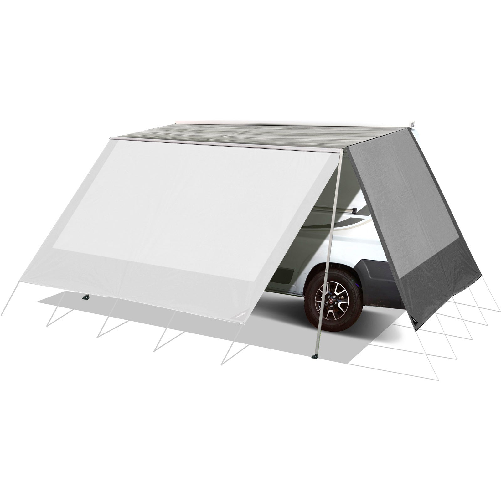 BRUNNER Sonnensegel Seitenwand Markise Belveder Camping Bus Sonnendach Wohnwagen