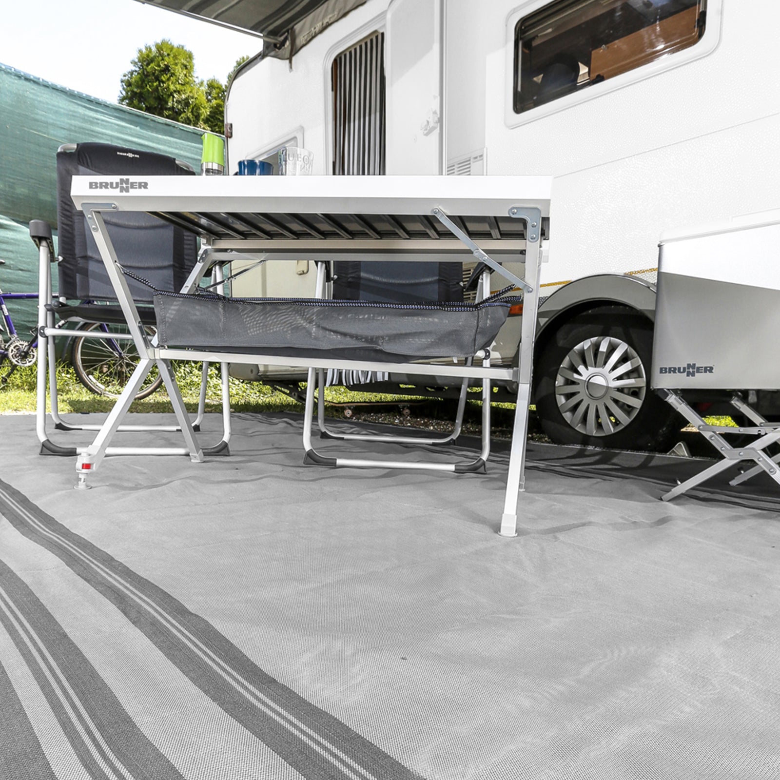 Tapis de sol pour tente de camping BRUNNER, pour caravane, balcon, extérieur, 2-7 m