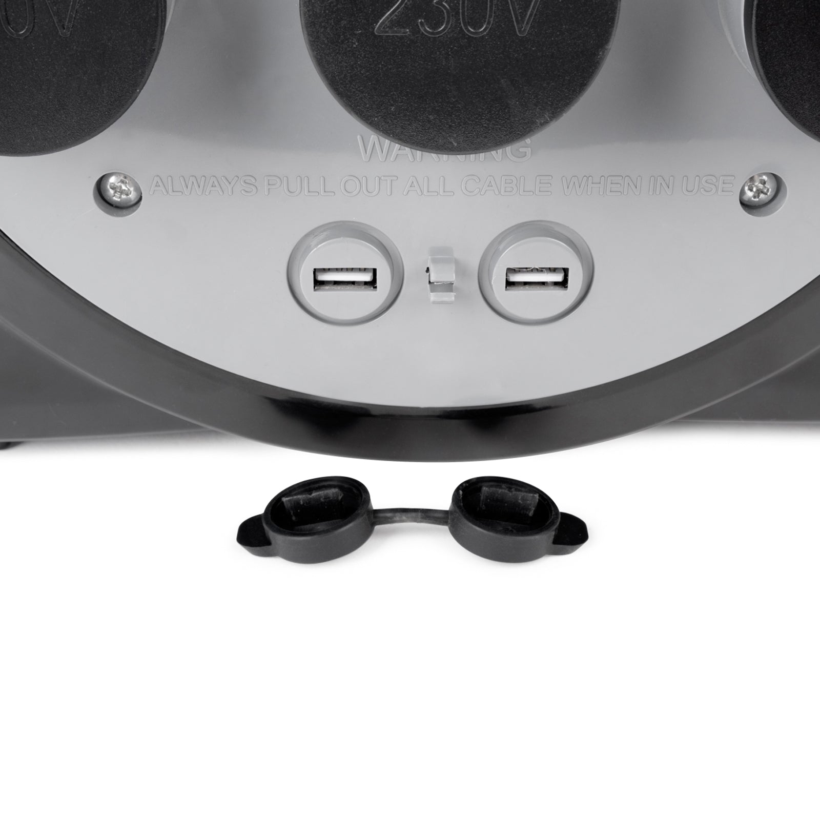 Enrouleur de câble BRUNNER CEE embarqué 3 fiches contact de protection lampe extérieur USB 15 m
