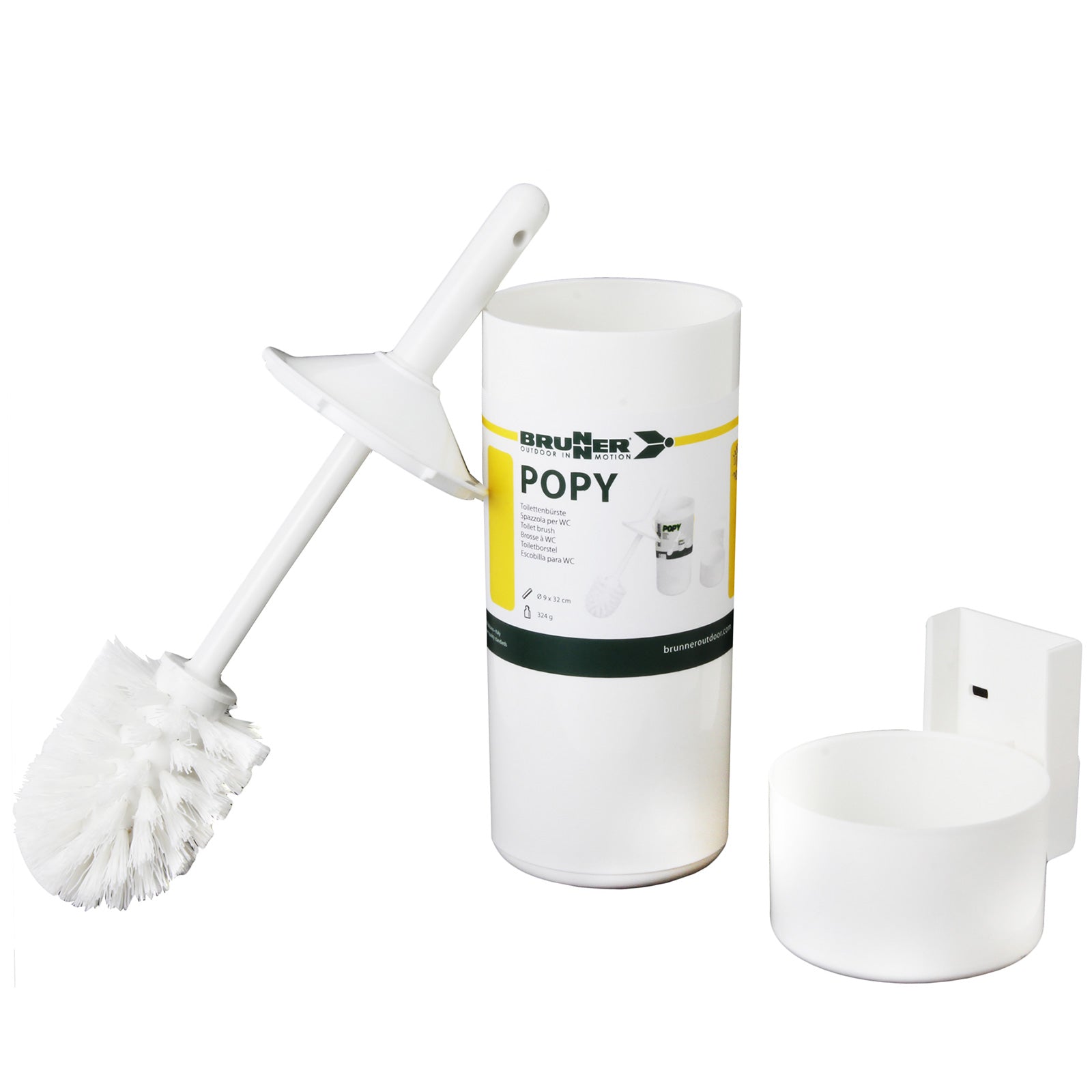 BRUNNER Mini brosse de toilette de camping, ensemble de toilettes, support pour caravane, salle de bain, petite