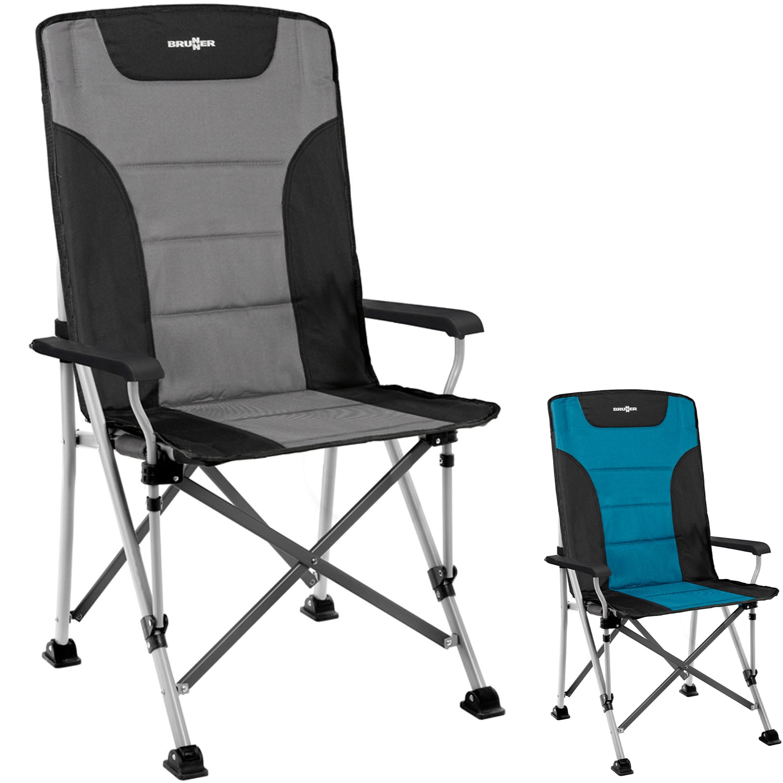 BRUNNER Campingstuhl Hochlehner Raptor High Back Klappstuhl Verstellbar 120 kg