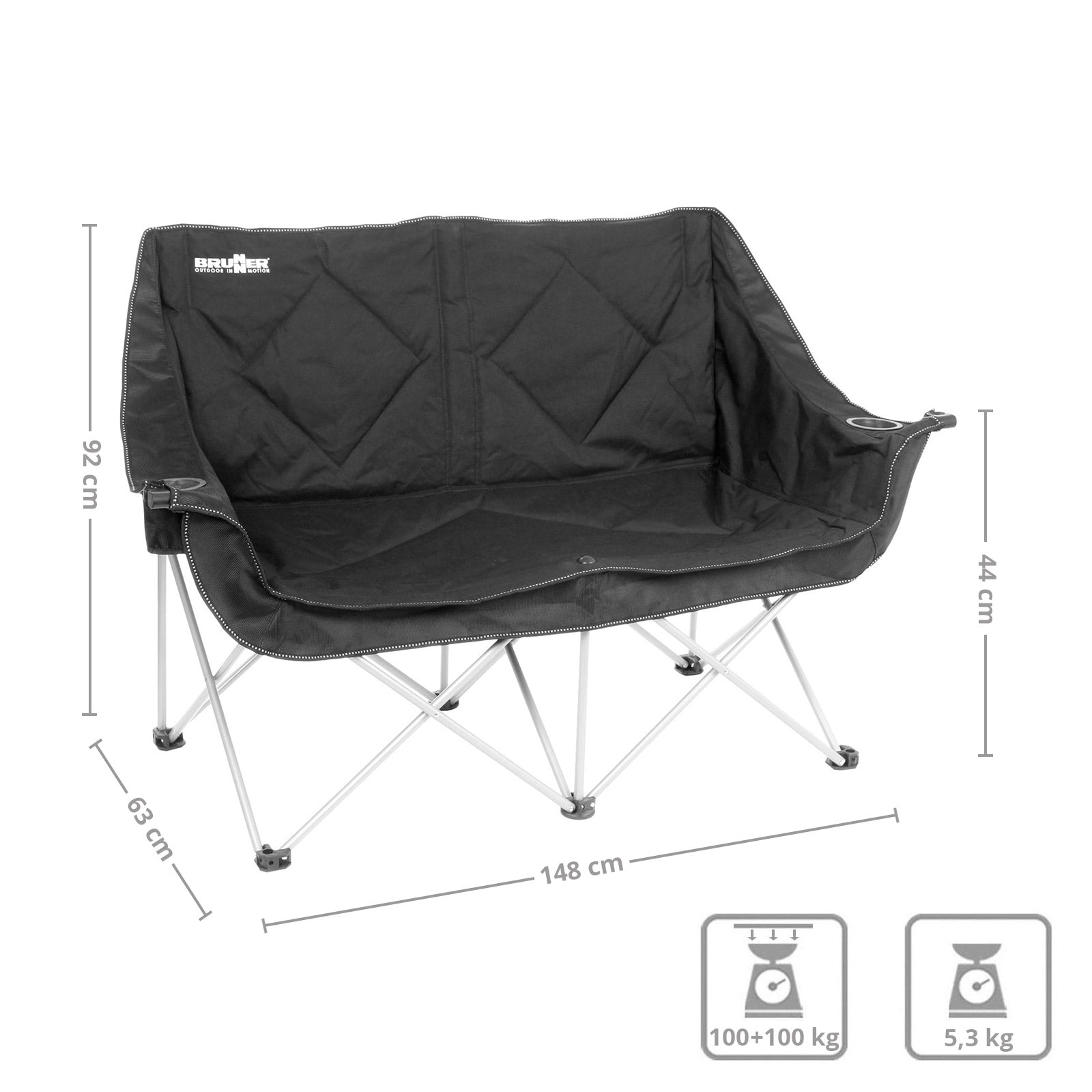 BRUNNER Camping Folding Sofa Action Double Double Lounge Folding Chair Garden Couch