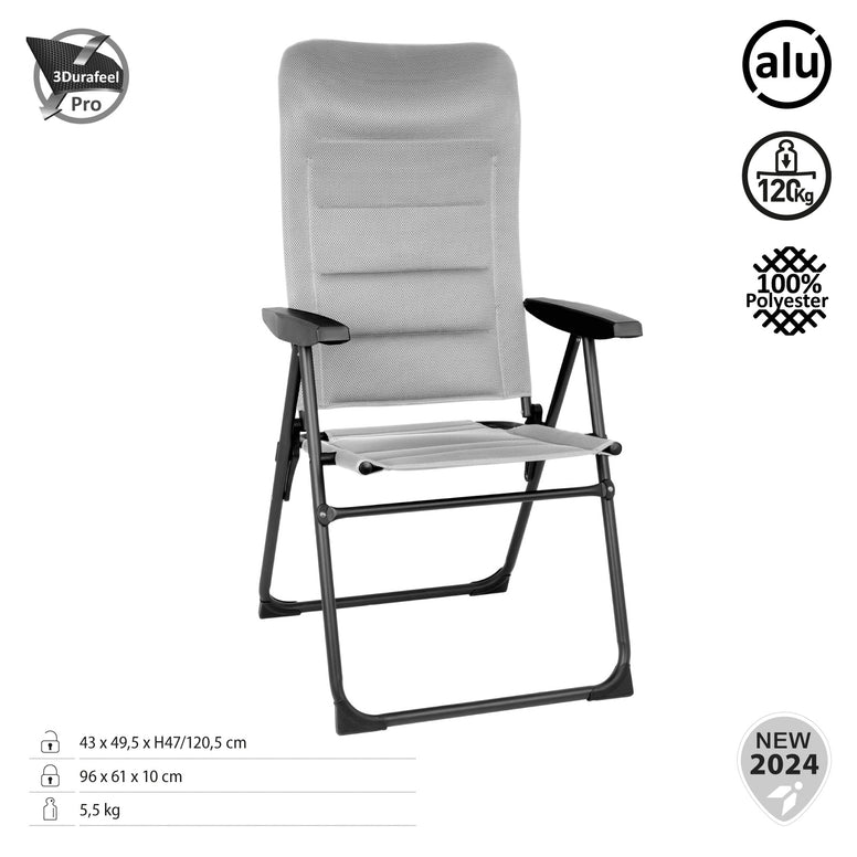 Chaise de camping pliante BRUNNER Skye RT, dossier haut, réglable, en aluminium