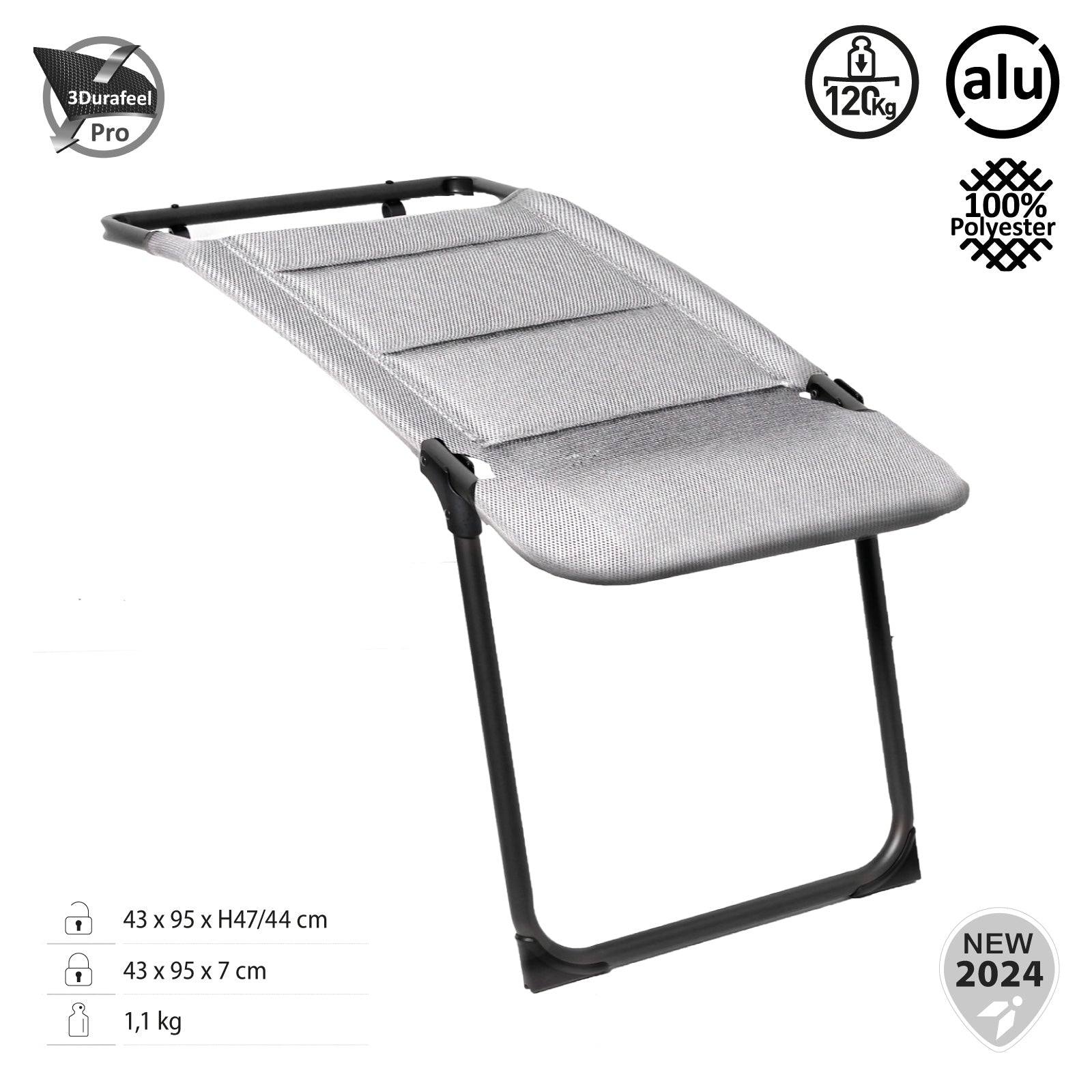 BRUNNER Fußablage Universell Skye Aravel Fußbank Camping Klappstuhl Faltstuhl