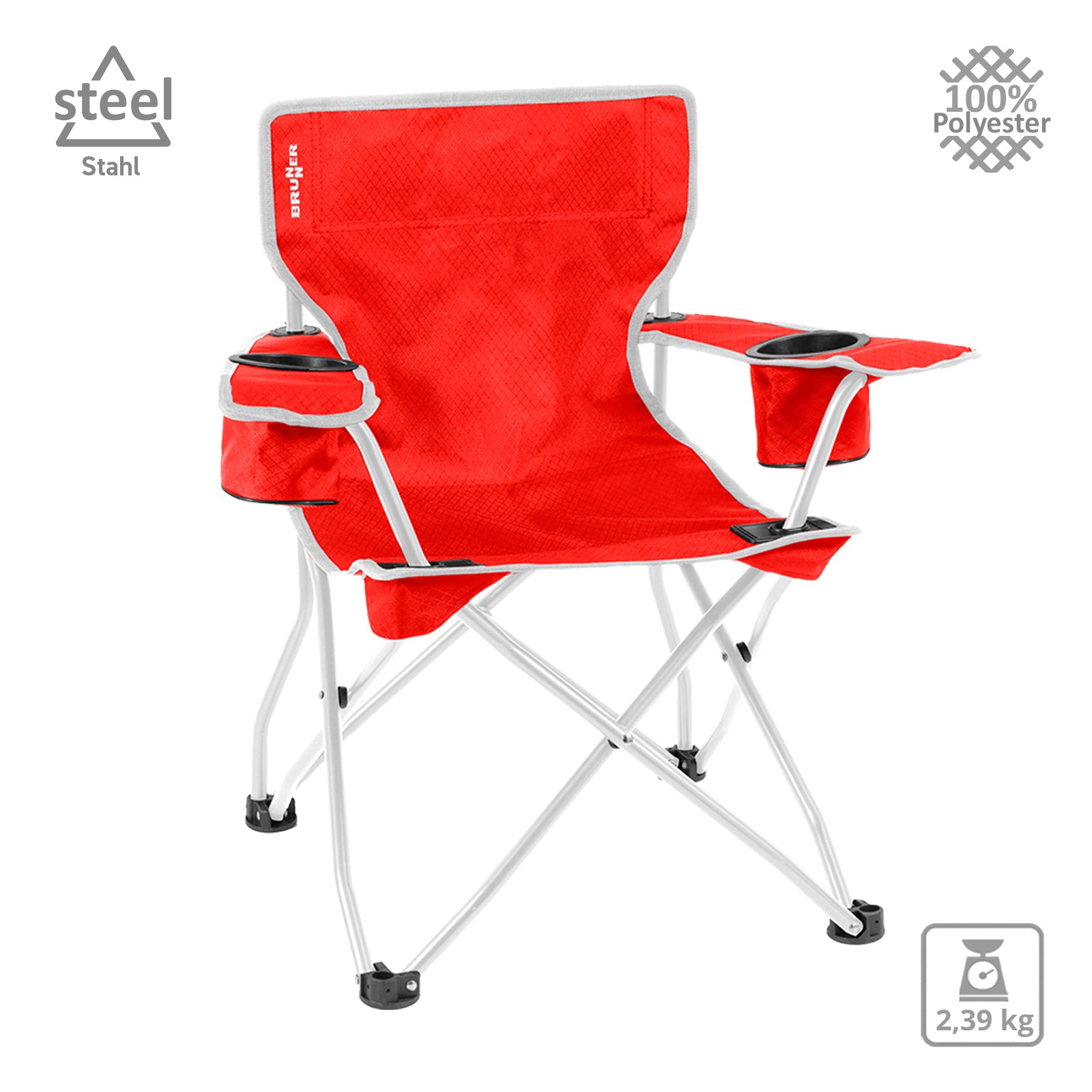 BRUNNER Children's Chair Action Kids Camping Folding Chair Beach Foldable Steel 60 kg