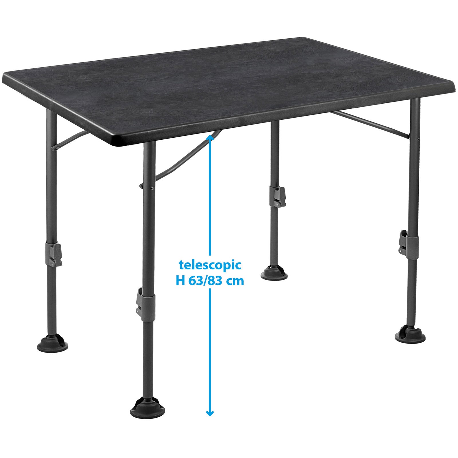 BRUNNER Table pliante Linear Black 115 Table de camping Table pliante Réglable en hauteur XL