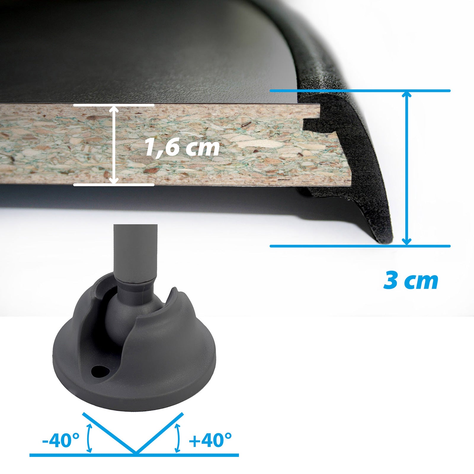 BRUNNER Table pliante Linear Black 115 Table de camping Table pliante Réglable en hauteur XL