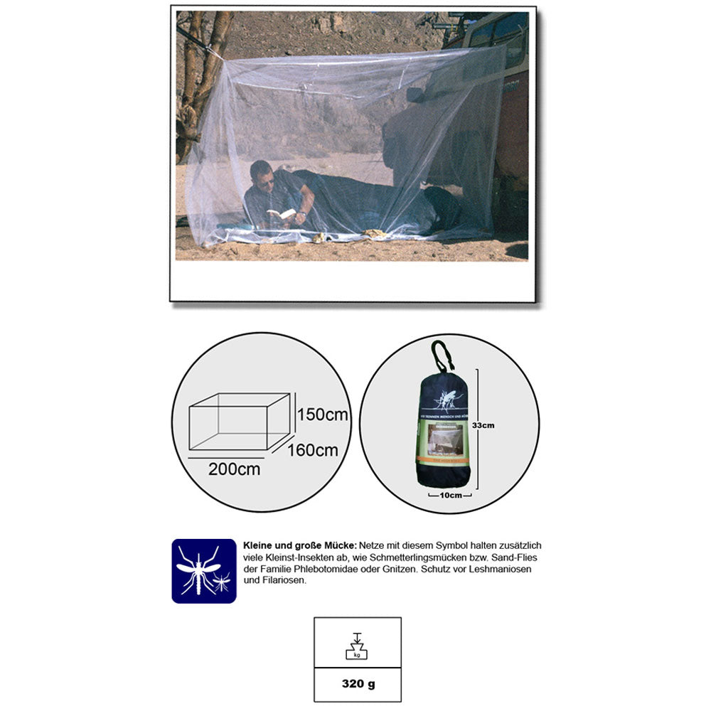 BRETTSCHNEIDER Fine Mesh Box II Moskitonetz – Reise Mücken Netz Insekten Schutz
