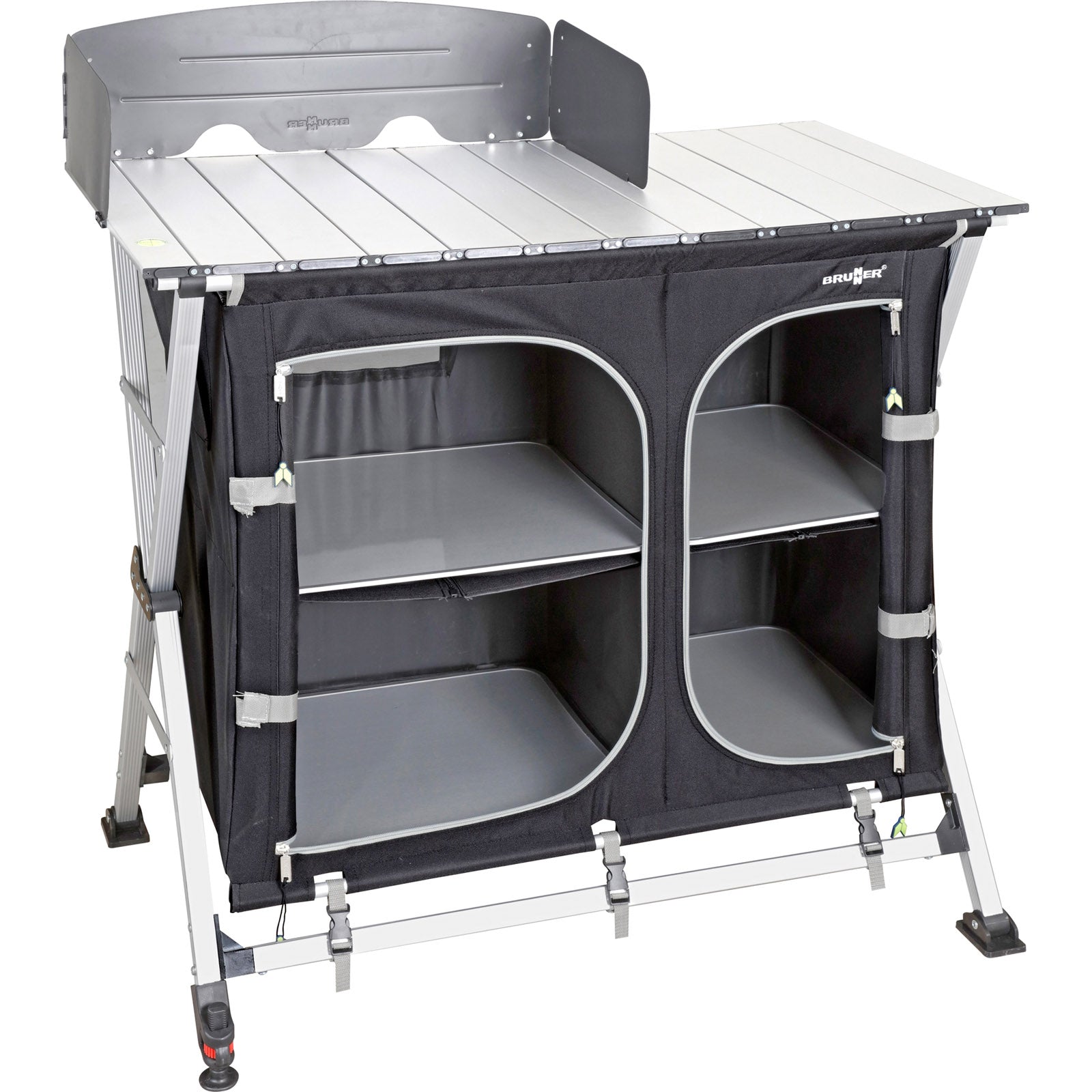 Cuisine de camping BRUNNER Azabache CT Cross Square, boîte de cuisson, armoire de camping, cuisine en aluminium