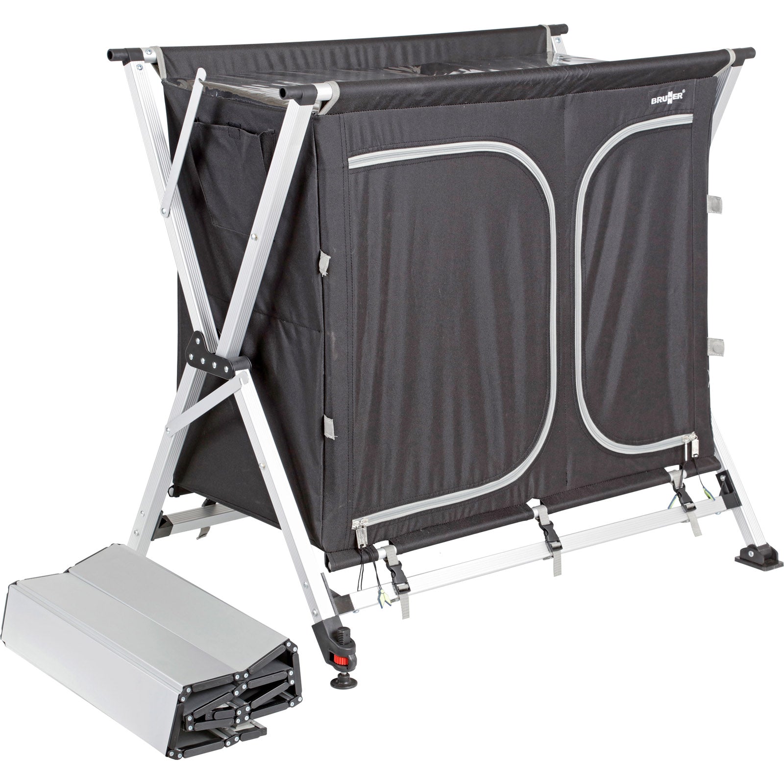 BRUNNER Campingkeuken Azabache CT Cross Square kookbox campingkast keuken aluminium