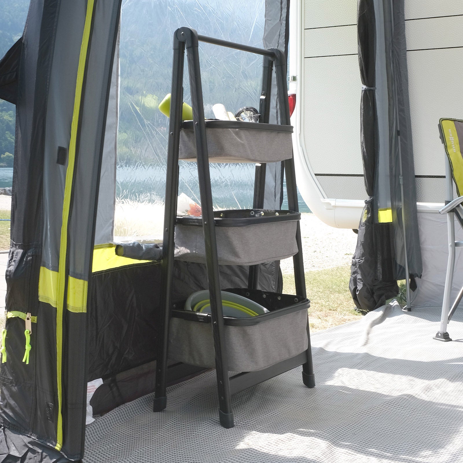 Armoire pliante BRUNNER Latiga pour tente de camping, armoire, étagère, pliable en aluminium