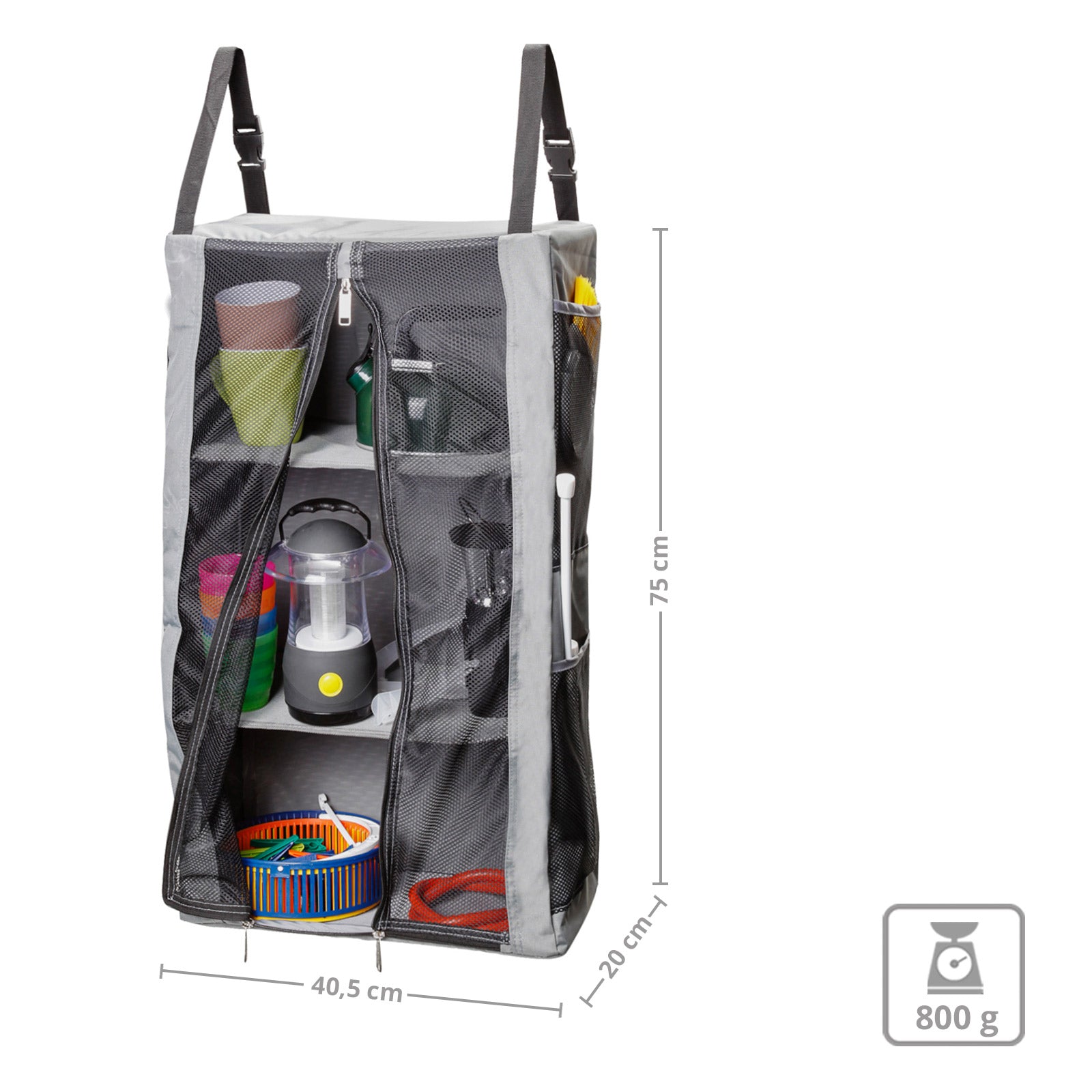 BRUNNER Hanky Hanging Cabinet 4 Compartments Front Tent Organizer Camping Hanging Shelf Mesh Door