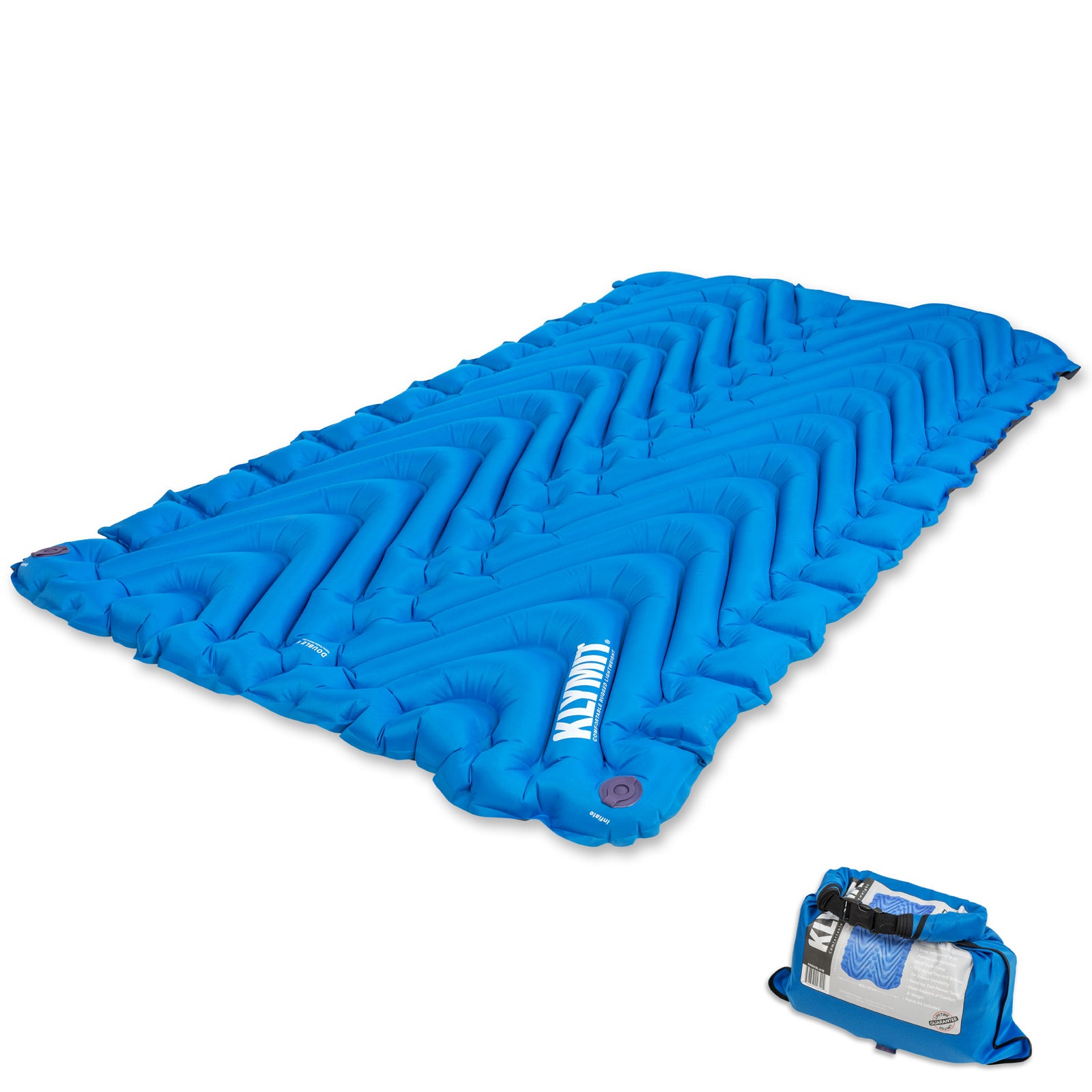 Matelas de couchage double KLYMIT Static V pour 2 personnes, matelas thermique de trekking léger de 1 kg