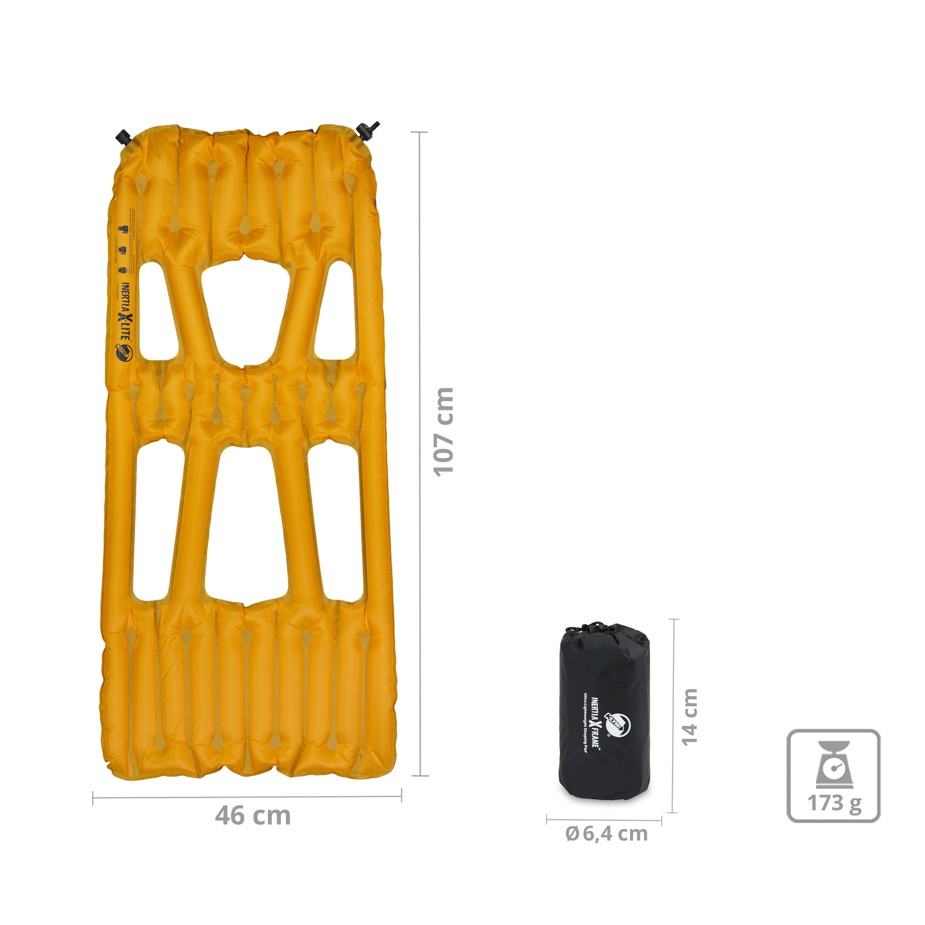 Matelas de couchage de trekking KLYMIT Inertia X Lite, matelas pneumatique de camping ultra léger 173 g