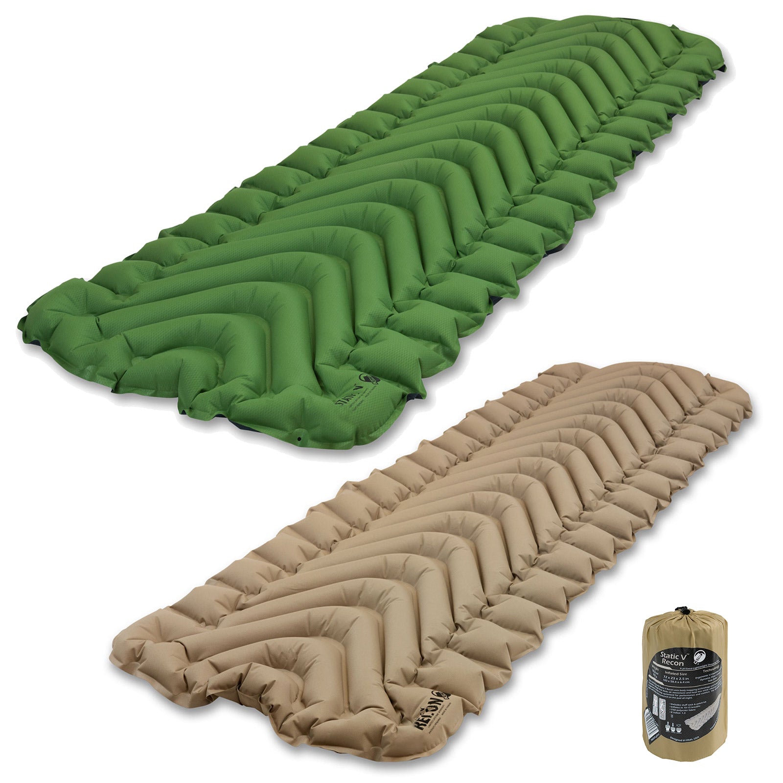 Matelas de couchage de trekking KLYMIT Static V, matelas pneumatique de camping thermique ultra léger 514 g