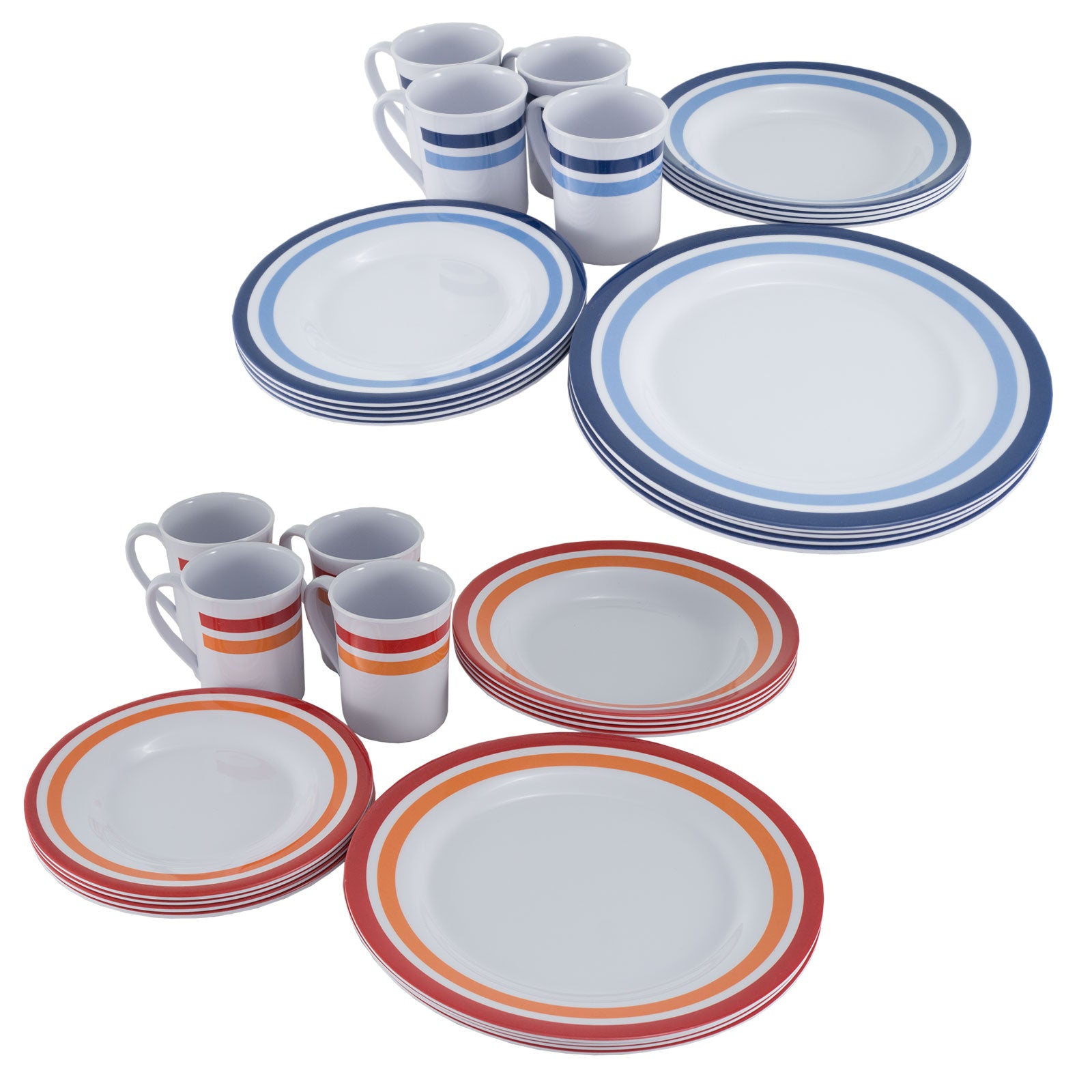 Service de table en mélamine OUTDOOR 16 pièces. Vaisselle de camping Assiettes de pique-nique de voyage