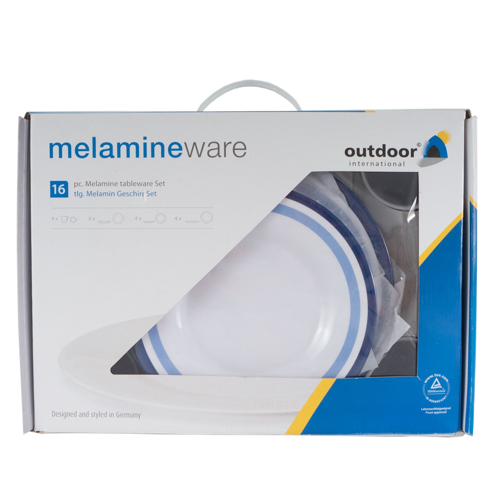 Service de table en mélamine OUTDOOR 16 pièces. Vaisselle de camping Assiettes de pique-nique de voyage