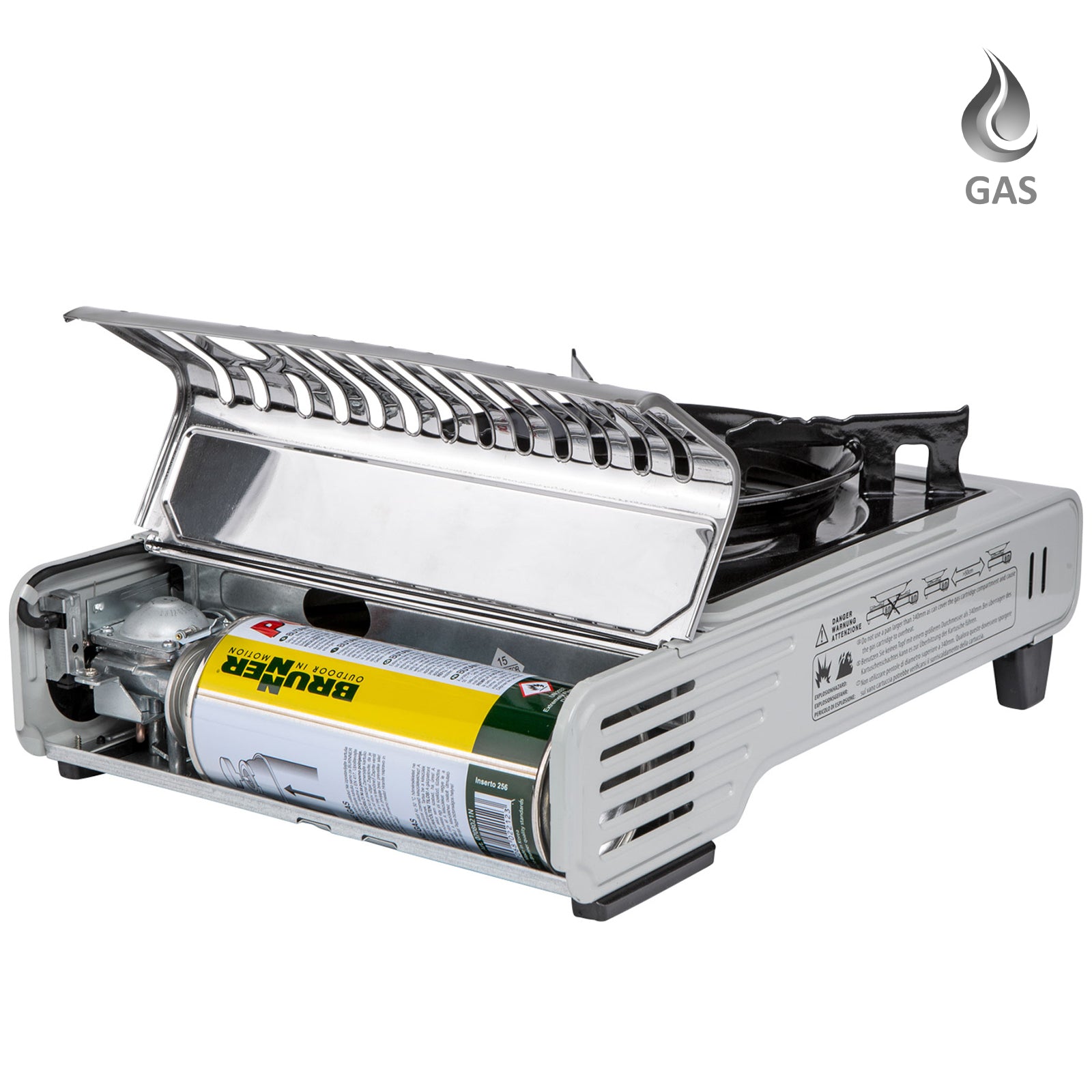 Réchaud à gaz de camping BRUNNER Devil, réchaud à cartouche de gaz, gril de table piézoélectrique 2200 W