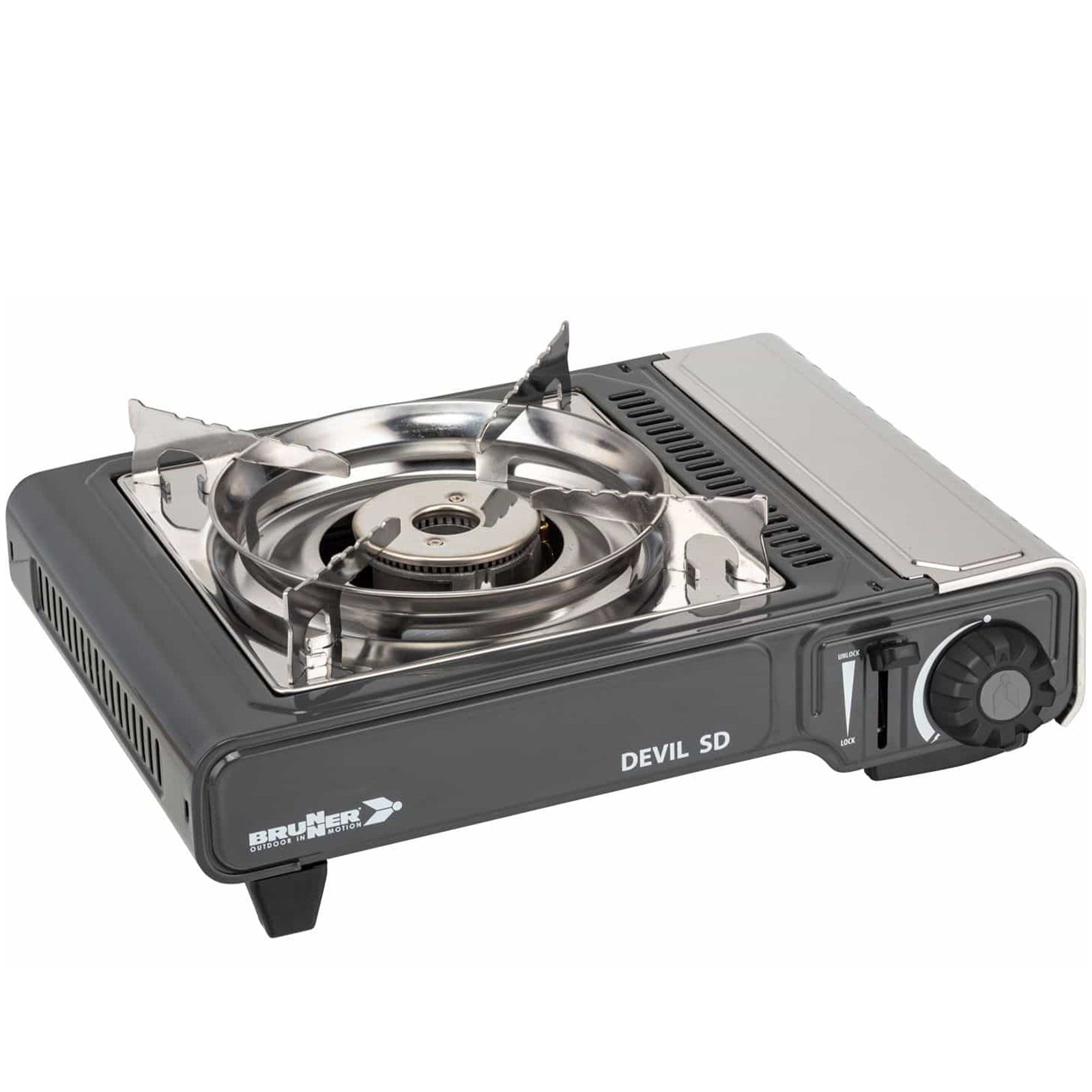 Réchaud à gaz de camping BRUNNER Devil SD NG, réchaud à cartouche de gaz, gril de table 2200 W