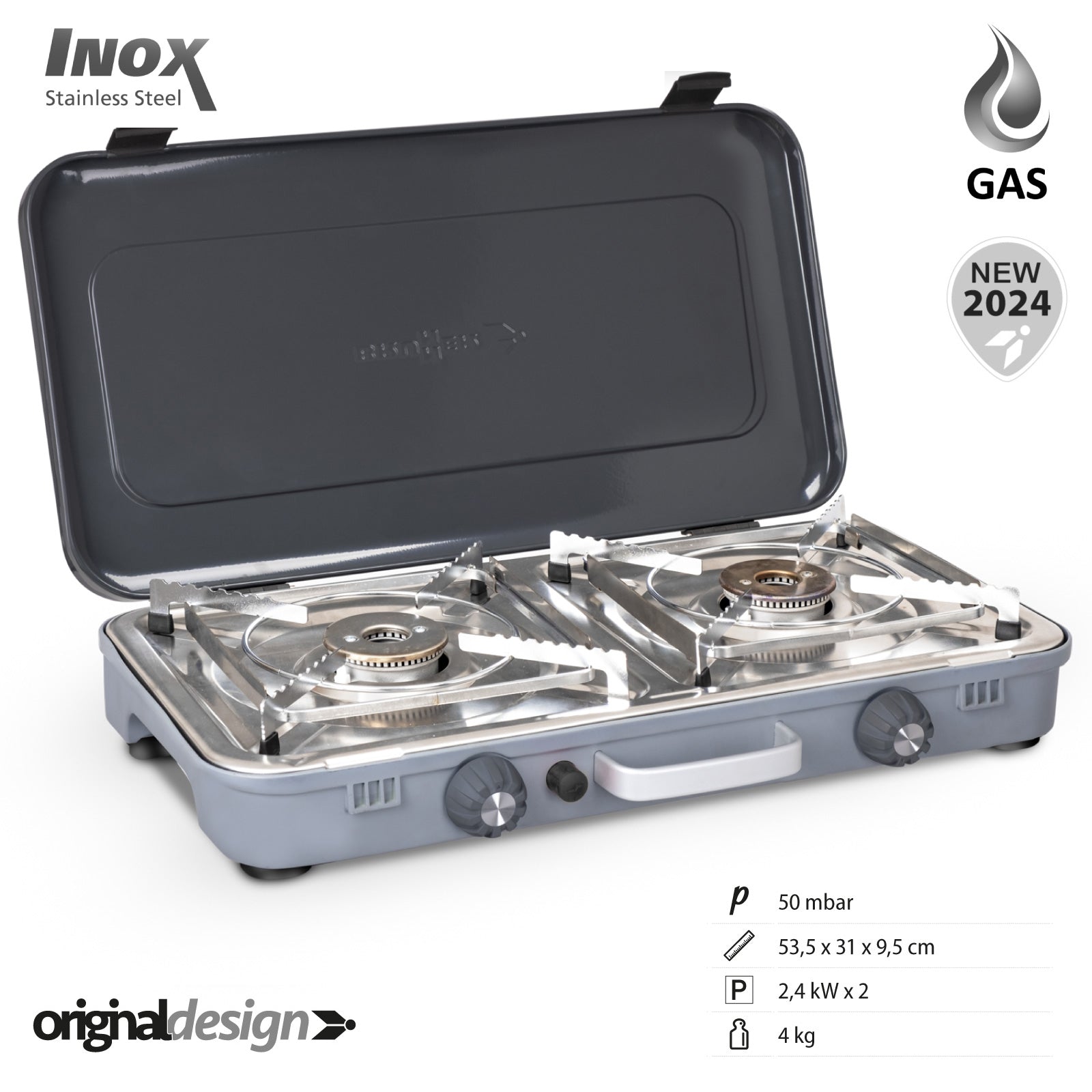 BRUNNER Gaskocher Devil Kookmaster Camping Kocher 2 Flammig Gas Herd 2x 2400 W