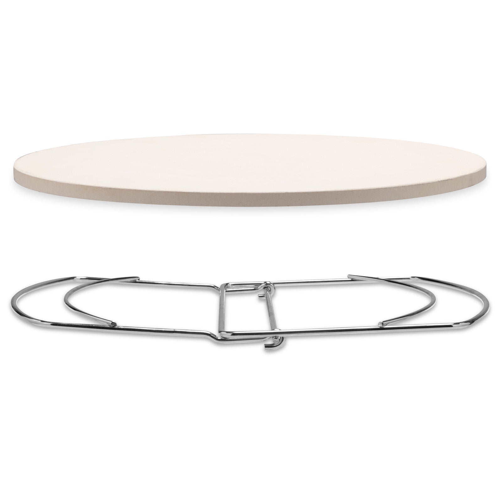 BRUNNER Plaque à pizza ronde en pierre pour camping et extérieur, accessoires pour four et pain, 34 cm