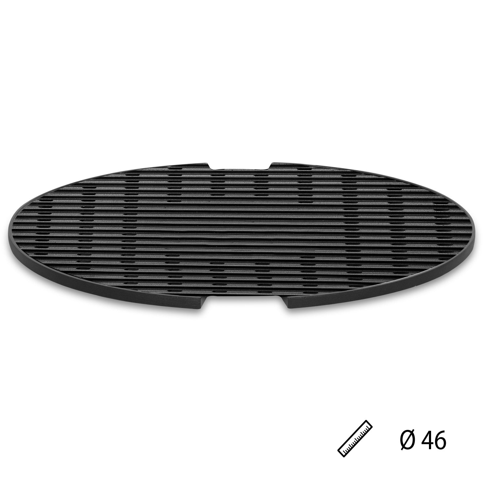 Plaque de cuisson BRUNNER Ribbed, nervurée, pour barbecue d'extérieur et camping, accessoire BBQ rond, 46 cm