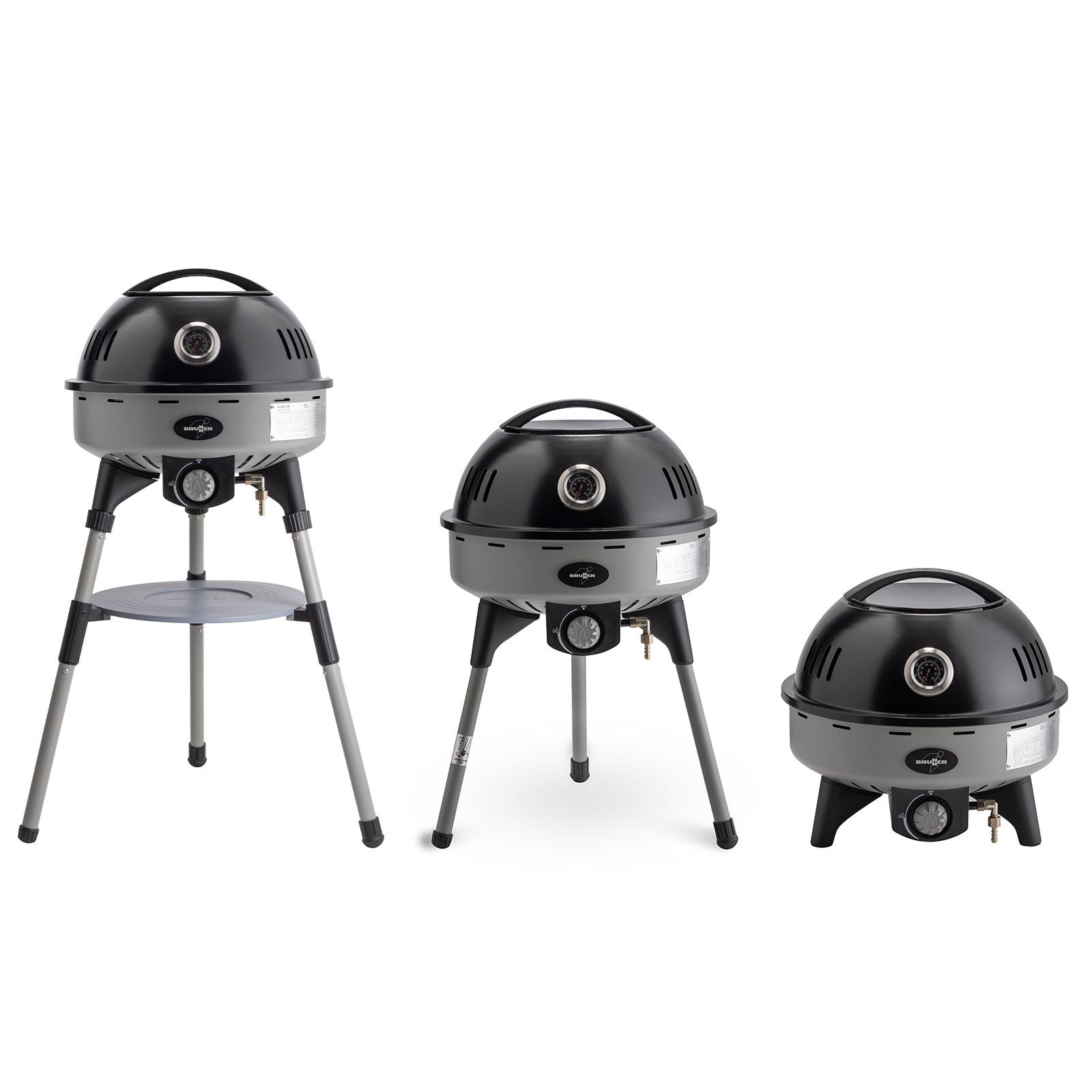 Barbecue à gaz BRUNNER Devil BBQruiser HT – Réchaud de camping à gaz rond pour l'extérieur, 30 mbar