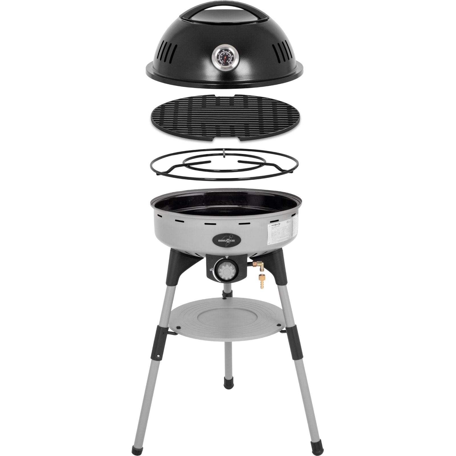 BRUNNER Gasgrill Devil BBQruiser HT Gas Camping Kocher Rund Grill Outdoor 30mBar