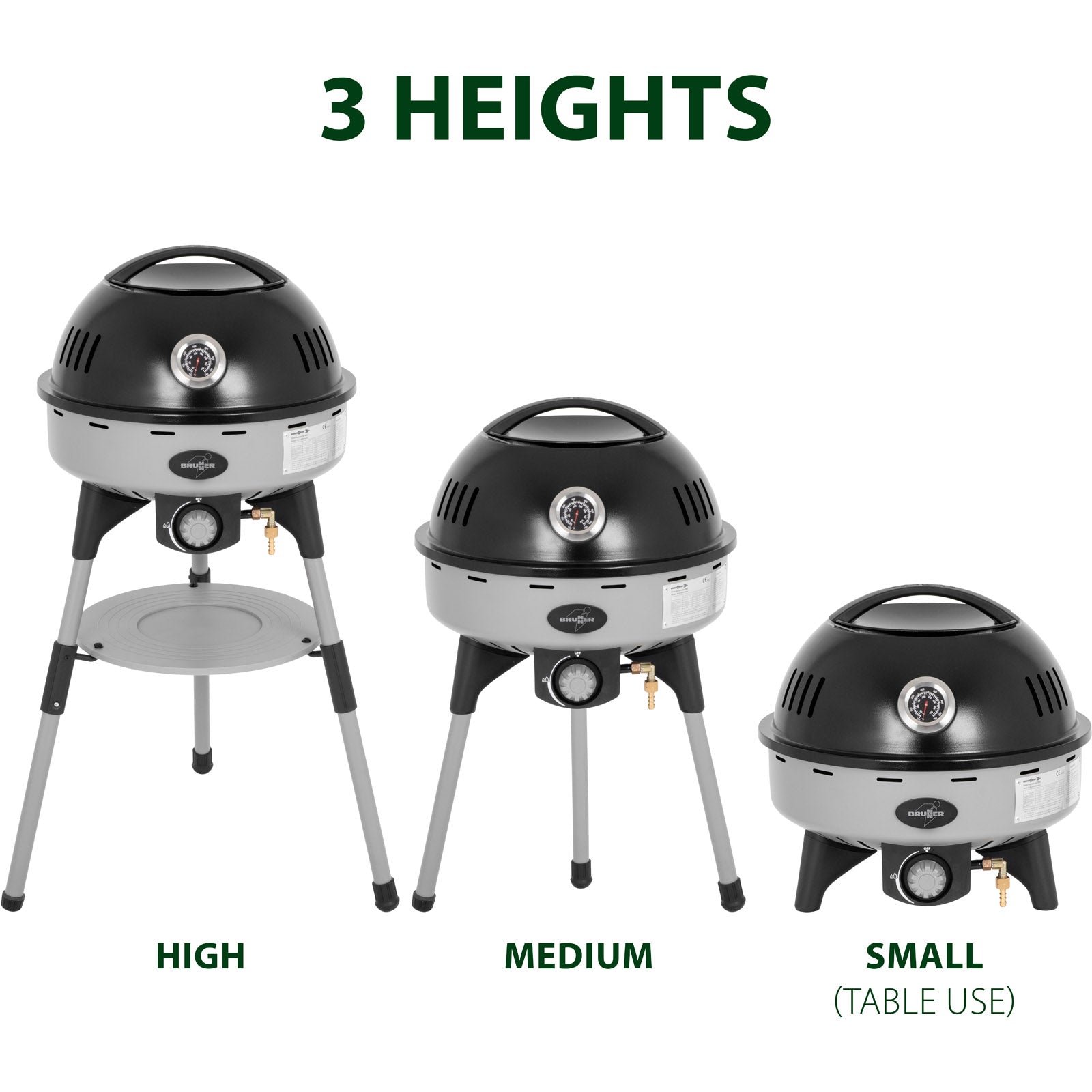 BRUNNER Gasgrill Devil BBQruiser HT Gas Camping Kocher Rund Grill Outdoor 30mBar