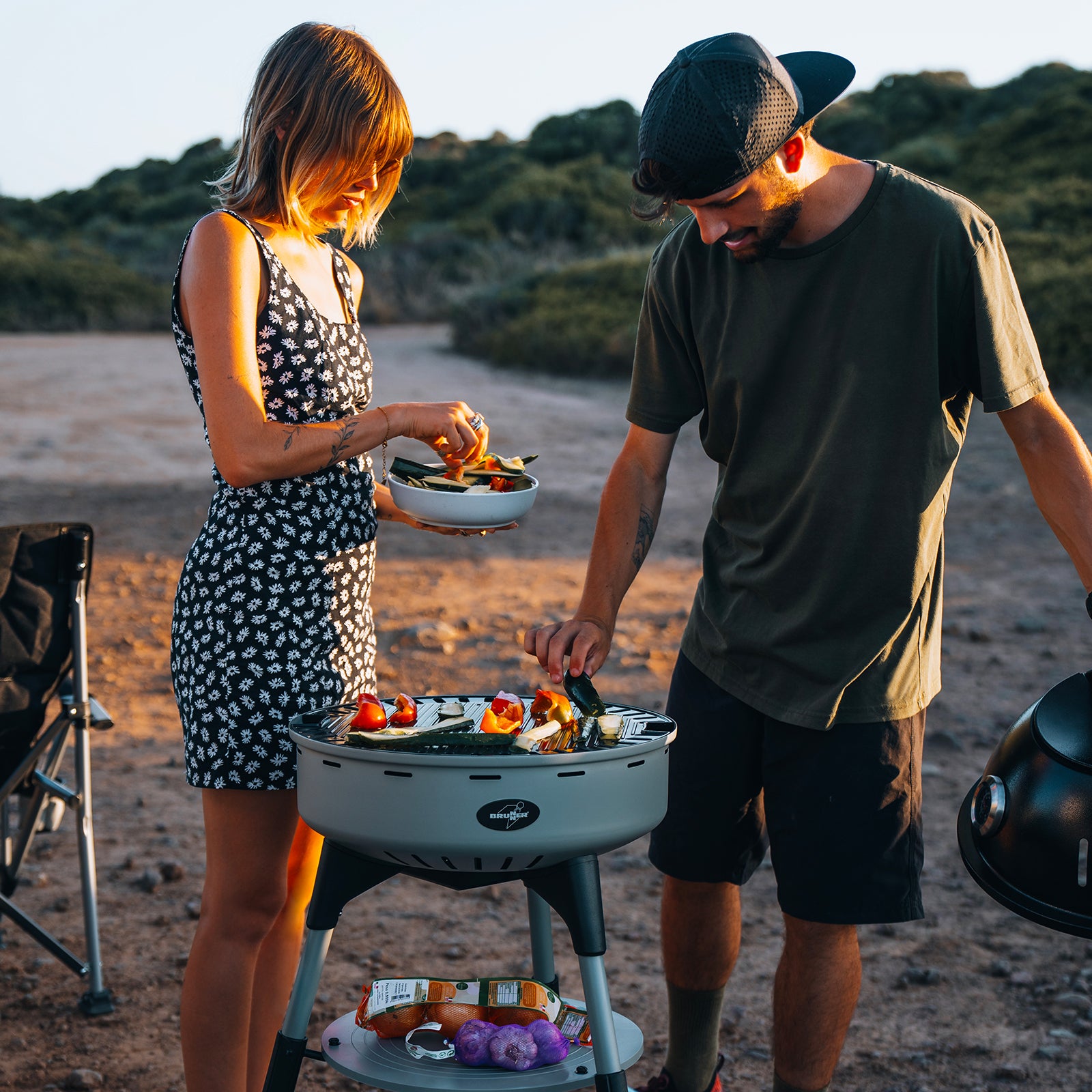 Barbecue à gaz BRUNNER Devil BBQruiser HT – Réchaud de camping à gaz rond pour l'extérieur, 30 mbar