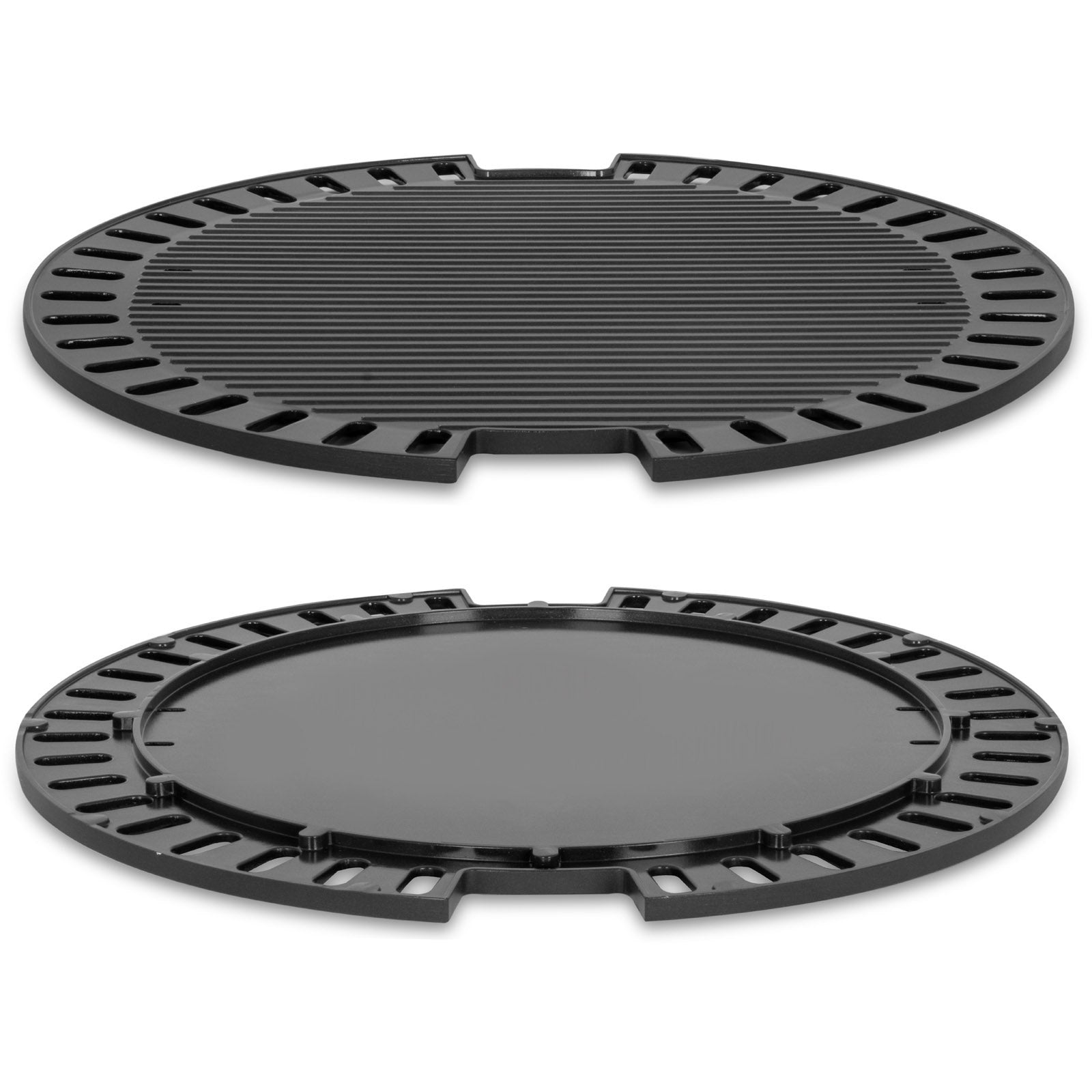 BRUNNER Grillplatte Ribbed Outdoor Camping Grill Gerippt Wendbar BBQ Rund 46 cm