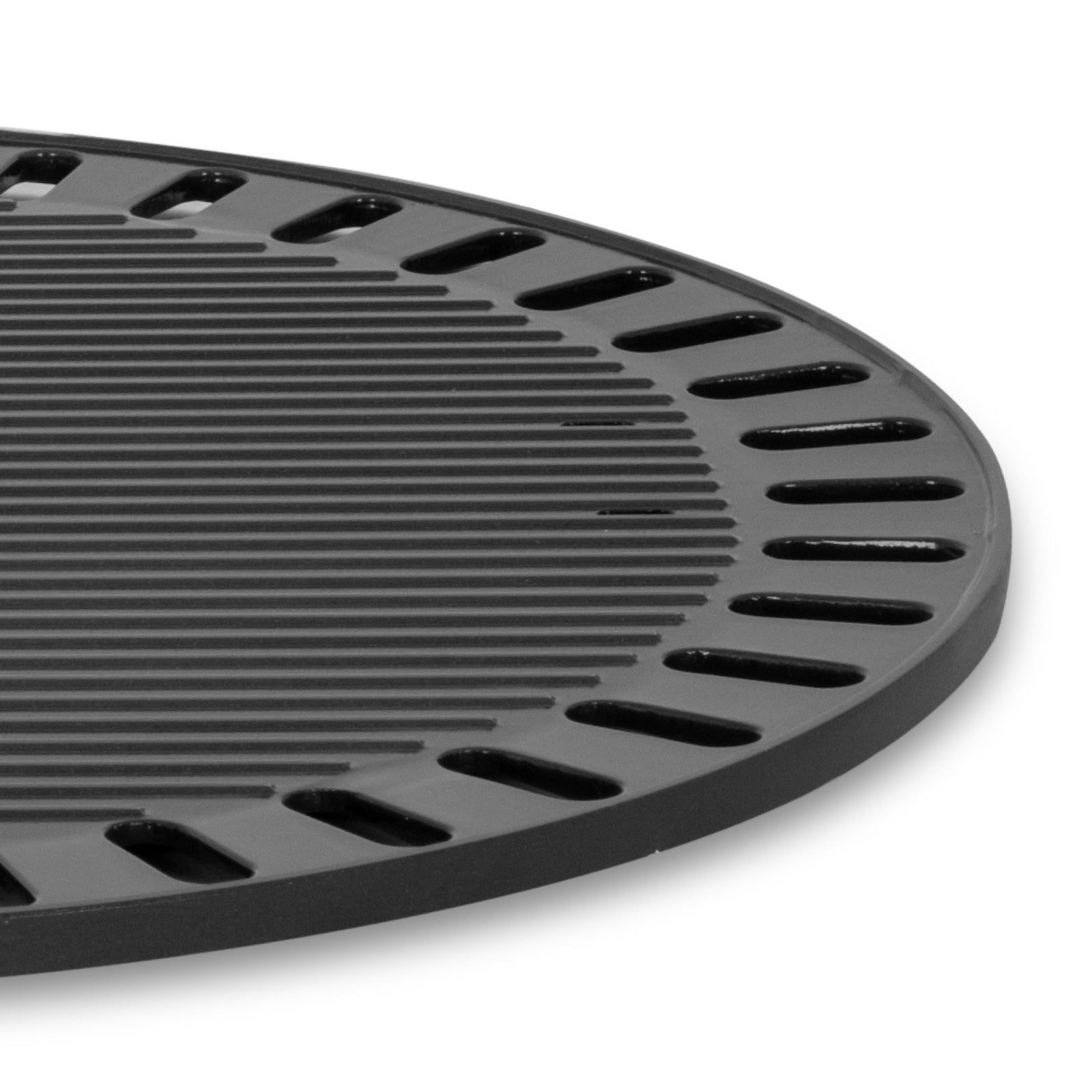 Plaque de cuisson BRUNNER Ribbed Outdoor Camping Grill, nervurée, réversible, BBQ ronde, 46 cm