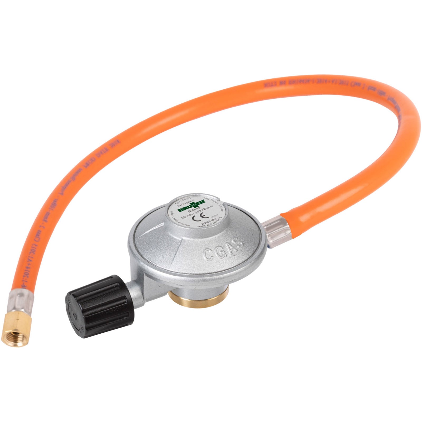 BRUNNER Camping Gas Regler Adapter Gasregler Grill Kocher Schlauch 50 mBar