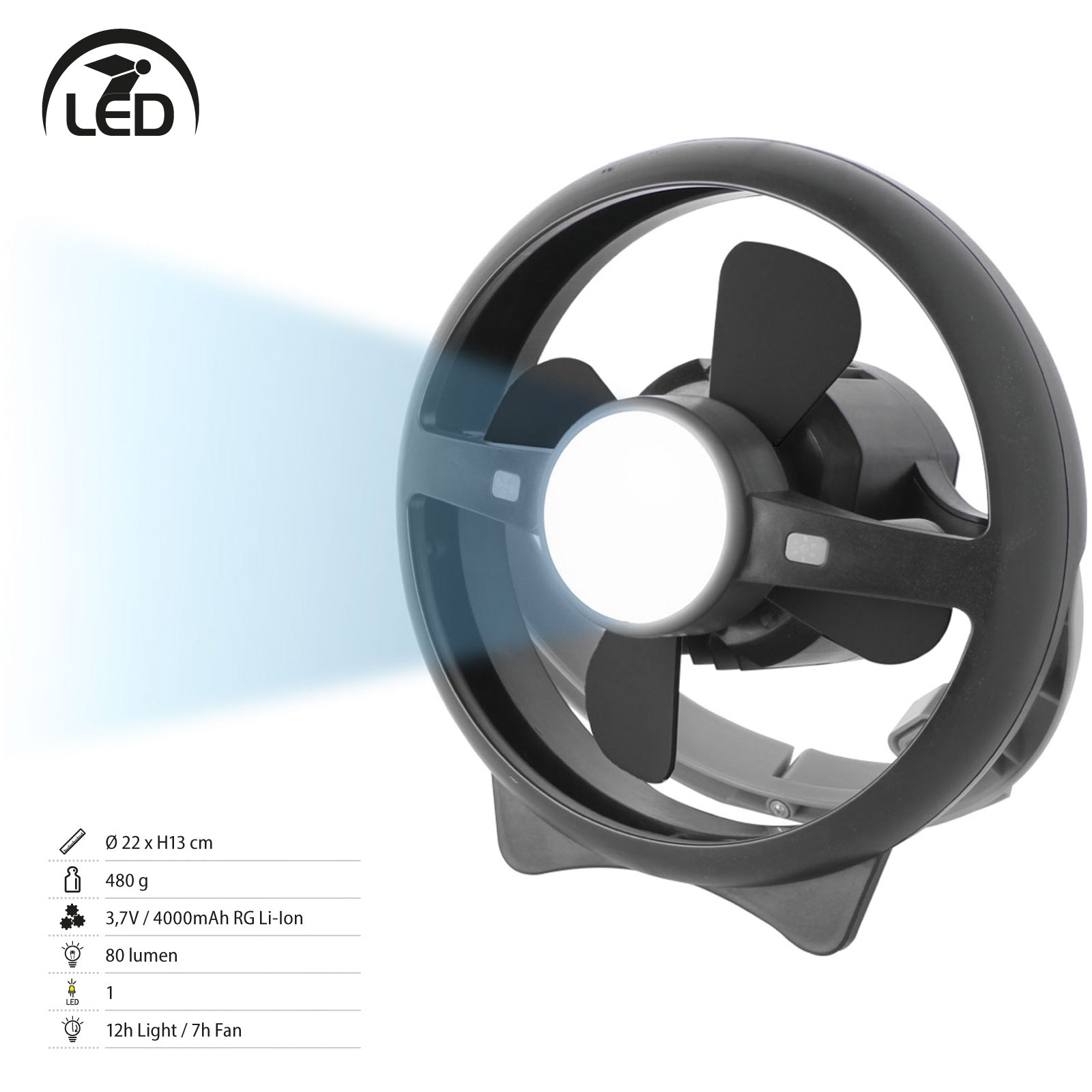 BRUNNER Camping Lampe Ventilator Atmo RG Outdoor Hänge Laterne USB Aufladbar LED