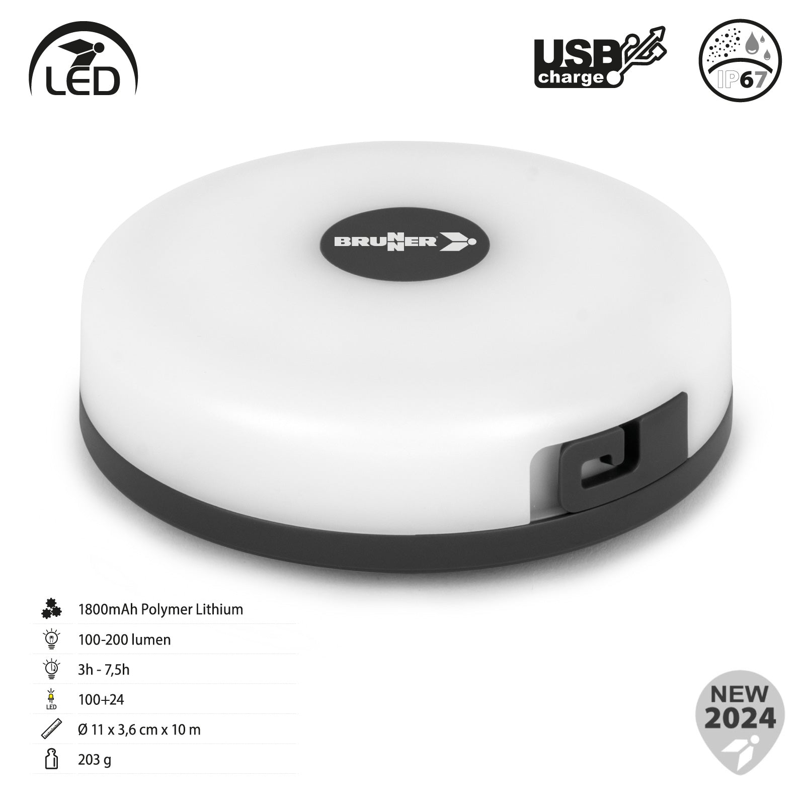 BRUNNER Lampe de camping LED Starway Guirlande lumineuse Éclairage d'auvent extérieur Batterie