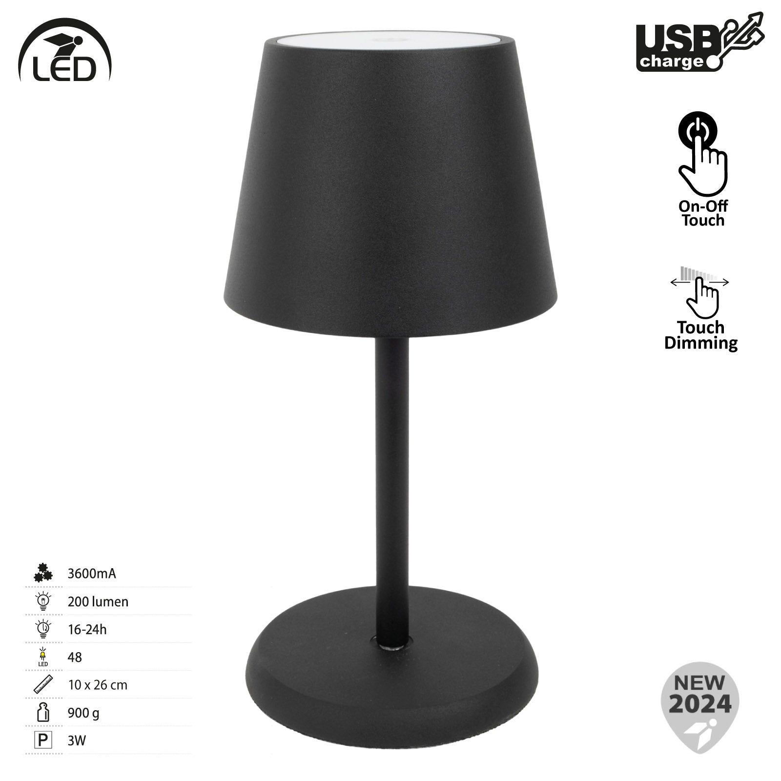 BRUNNER Campinglampe Lucien Outdoor Tischlampe Akku USB Aufladbar Dimmbar LED