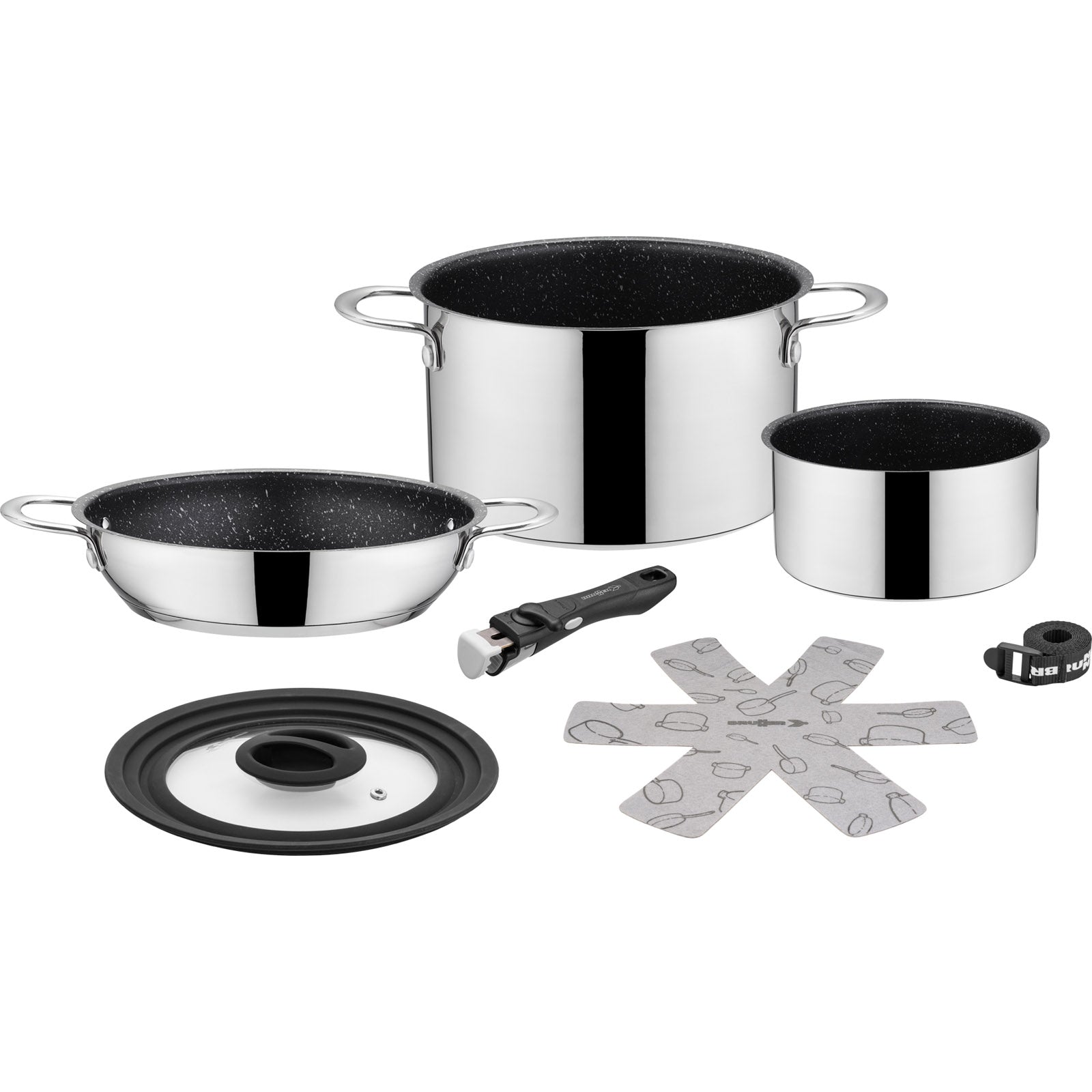 BRUNNER Camping Cooking Set Academy NG 5+1 20 cm Outdoor Kitchen Pot Pan