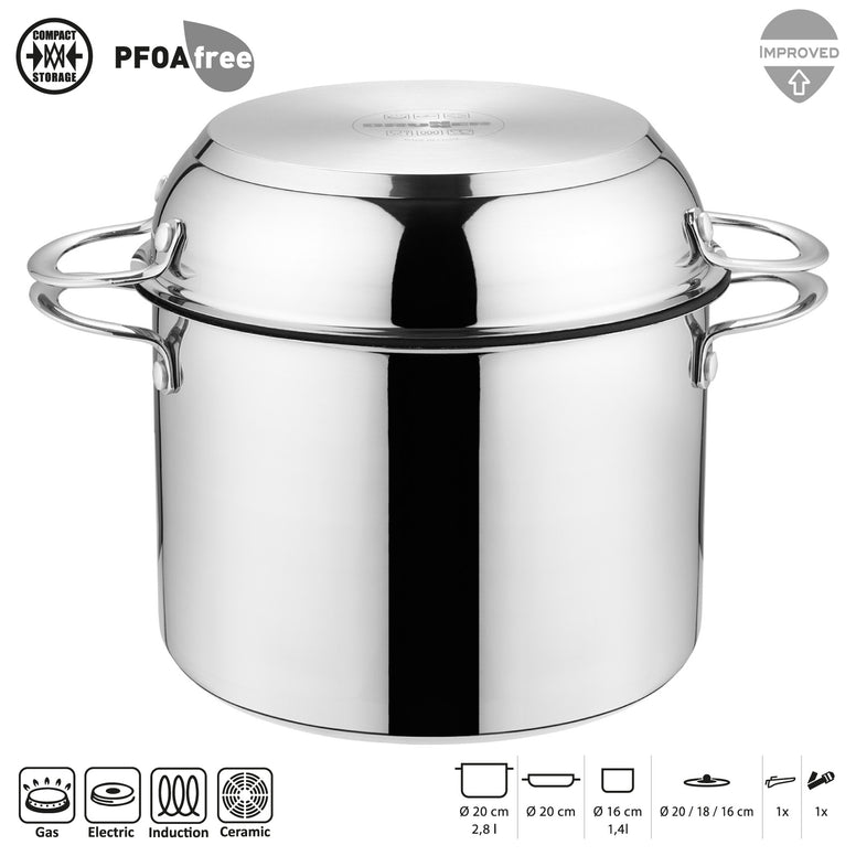 Ensemble de cuisine de camping BRUNNER Academy NG 5+1 casserole et poêle de 20 cm