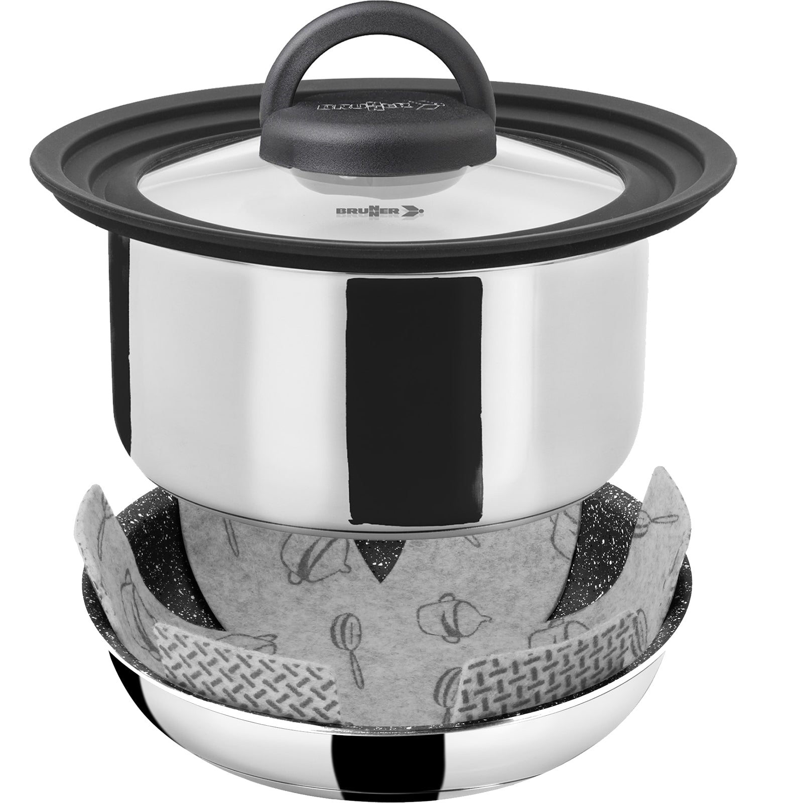 Ensemble de cuisine de camping BRUNNER Academy NG 7+1 casserole et poêle de 22 cm