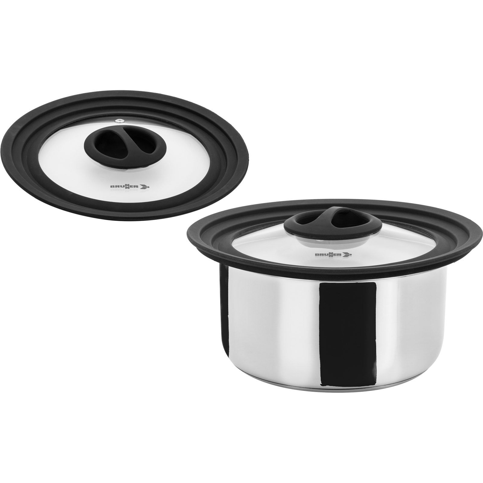 BRUNNER Camping Koch Geschirr Set Academy HIGH NG 7+1 22 cm Outdoor Topf Pfanne