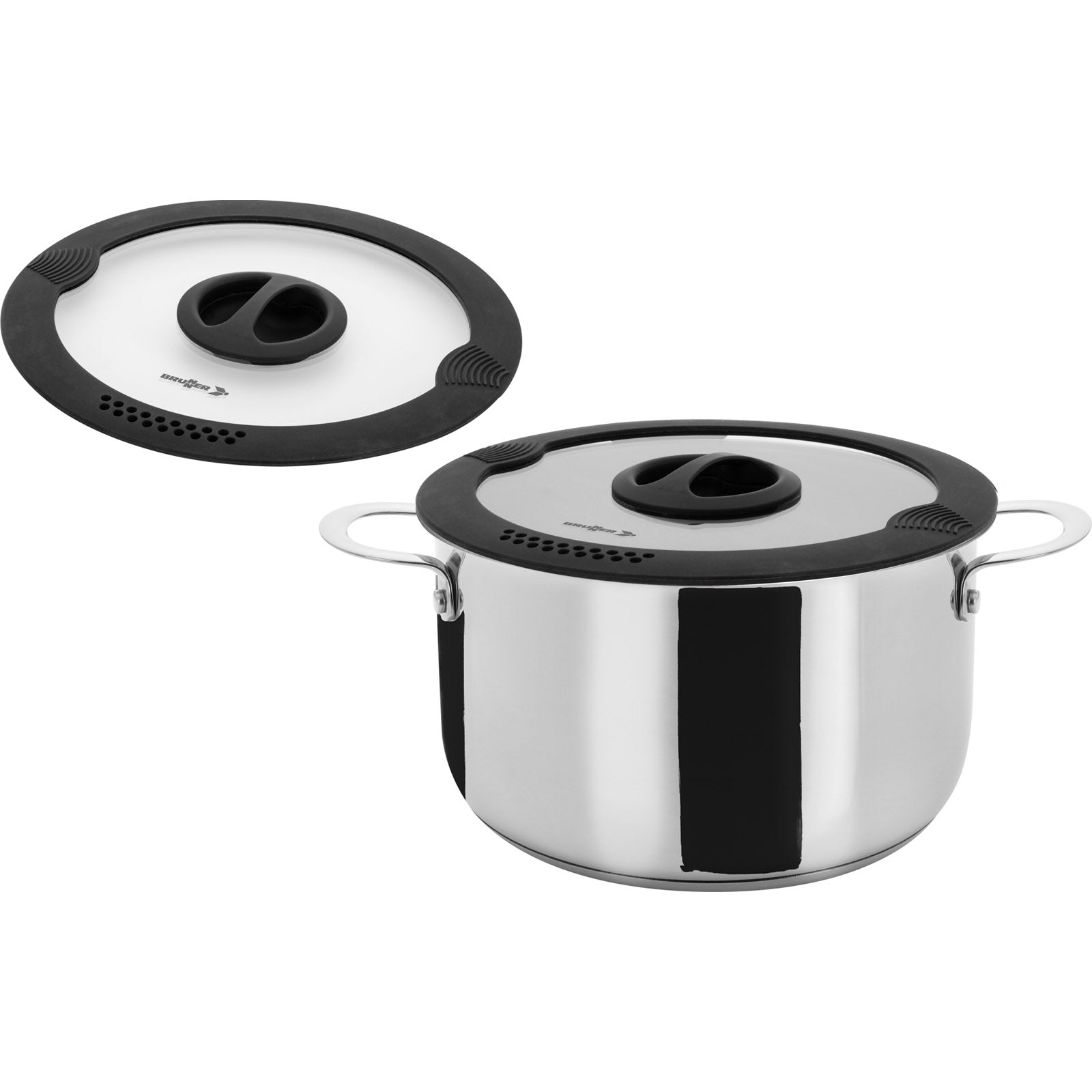 BRUNNER Camping Cookware Set Academy HIGH NG 7+1 22 cm Outdoor Pot Pan