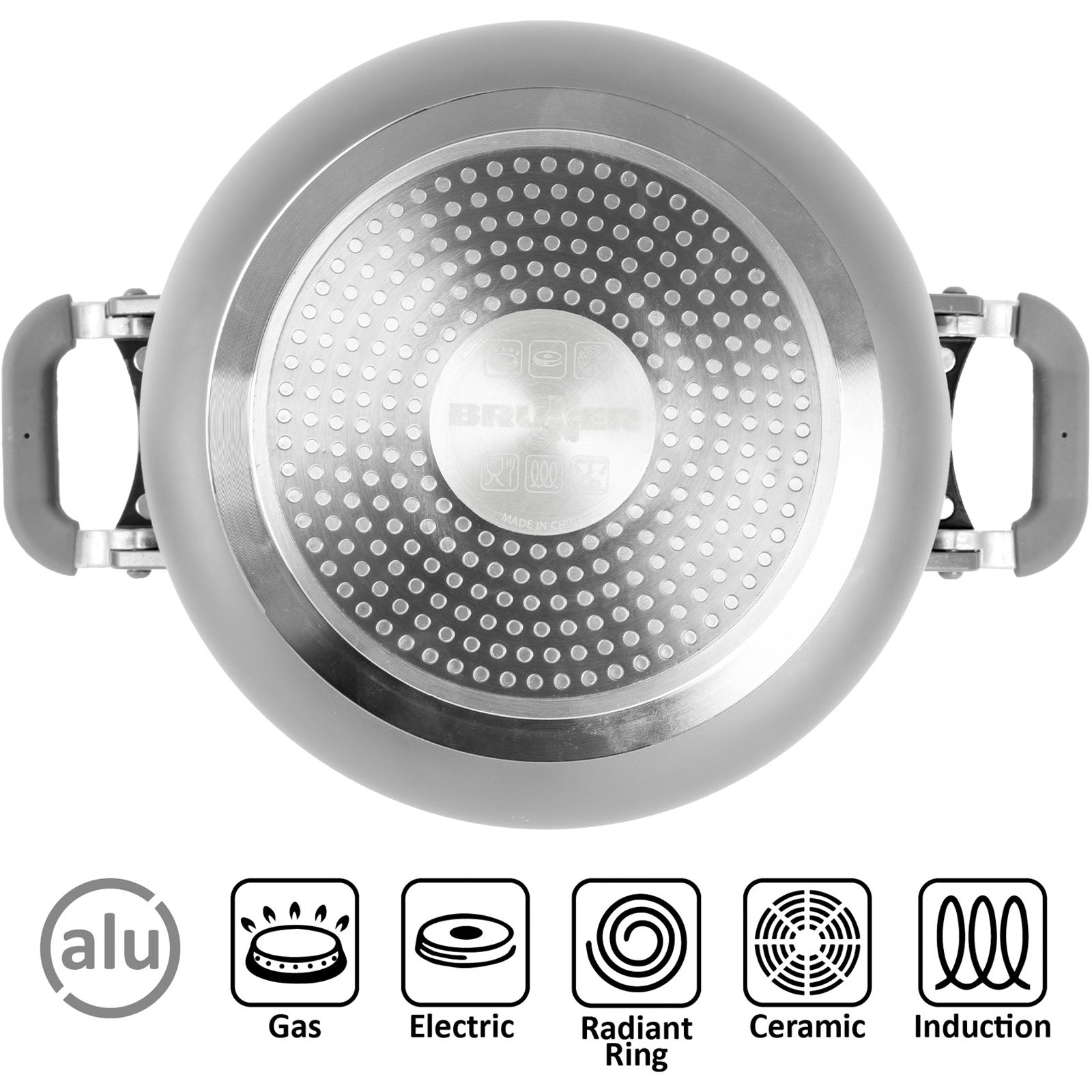 BRUNNER Ensemble d'ustensiles de cuisine Fusion 7+1 magnétiques pour camping, casseroles et poêles en céramique