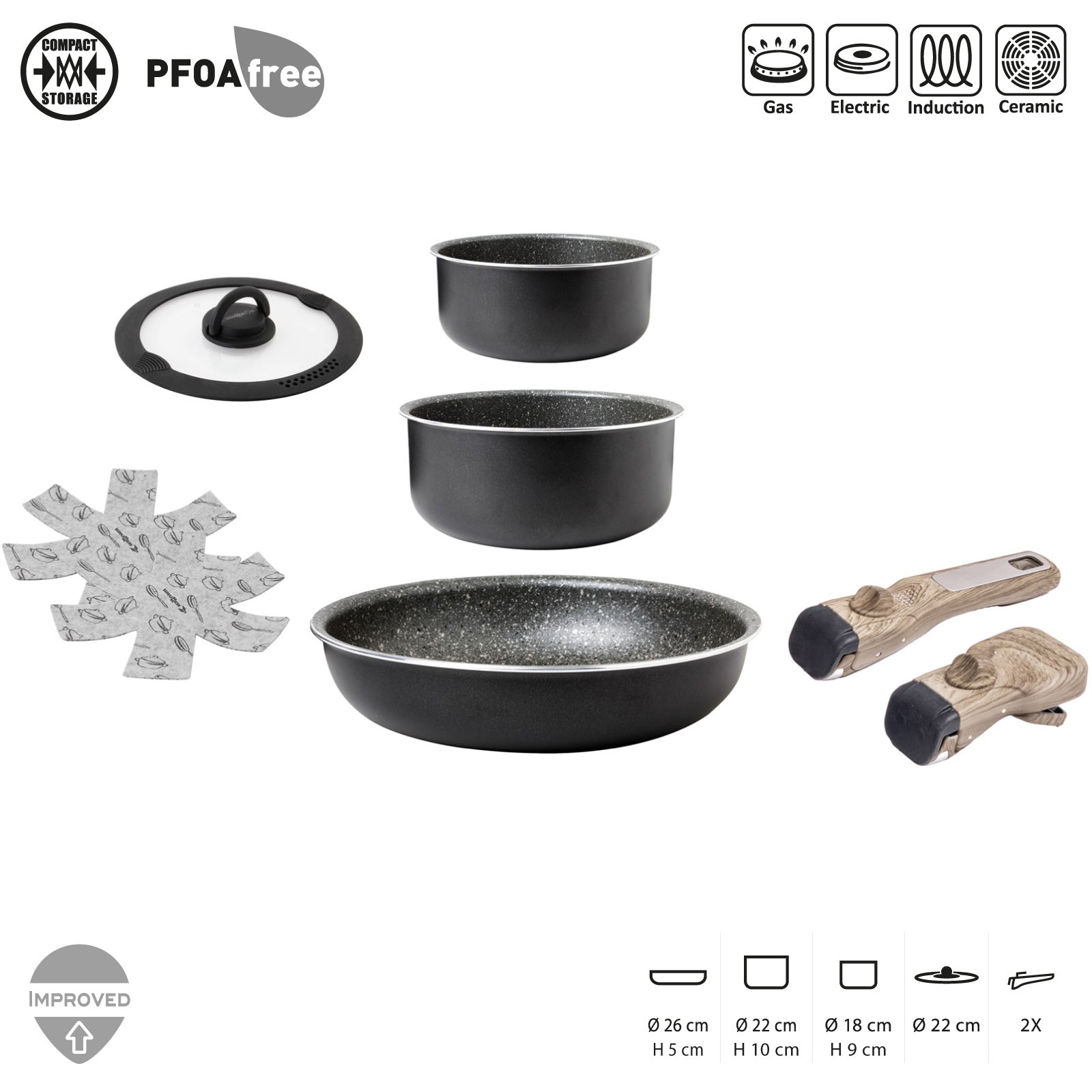 BRUNNER Set de cuisine de camping Pirate Spacemaster Ø 26 cm : casserole et poêle d'extérieur