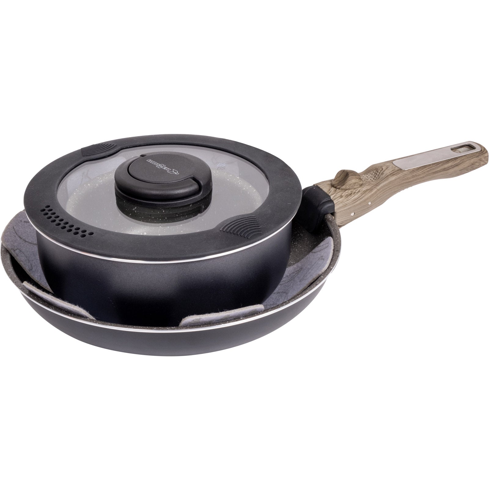 BRUNNER Set de cuisine de camping Pirate Spacemaster Ø 26 cm : casserole et poêle d'extérieur