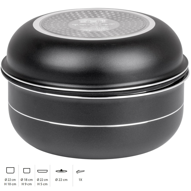 Batterie de cuisine de camping BRUNNER Pirate Spacemaster 22 cm Casserole d'extérieur